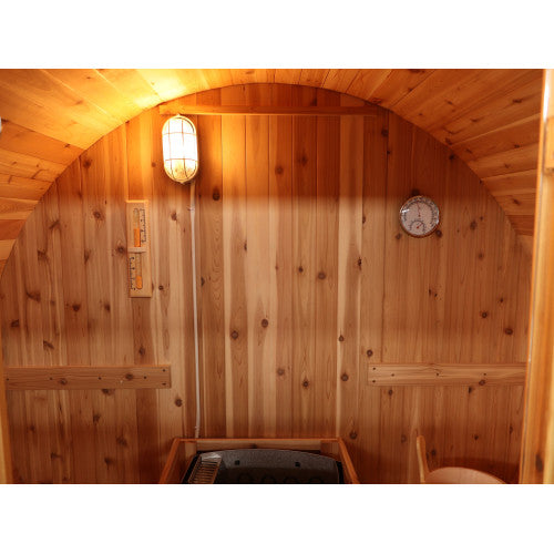 Sunray Solace 2-Person Traditional Barrel Sauna with Harvia 6kW Heater
