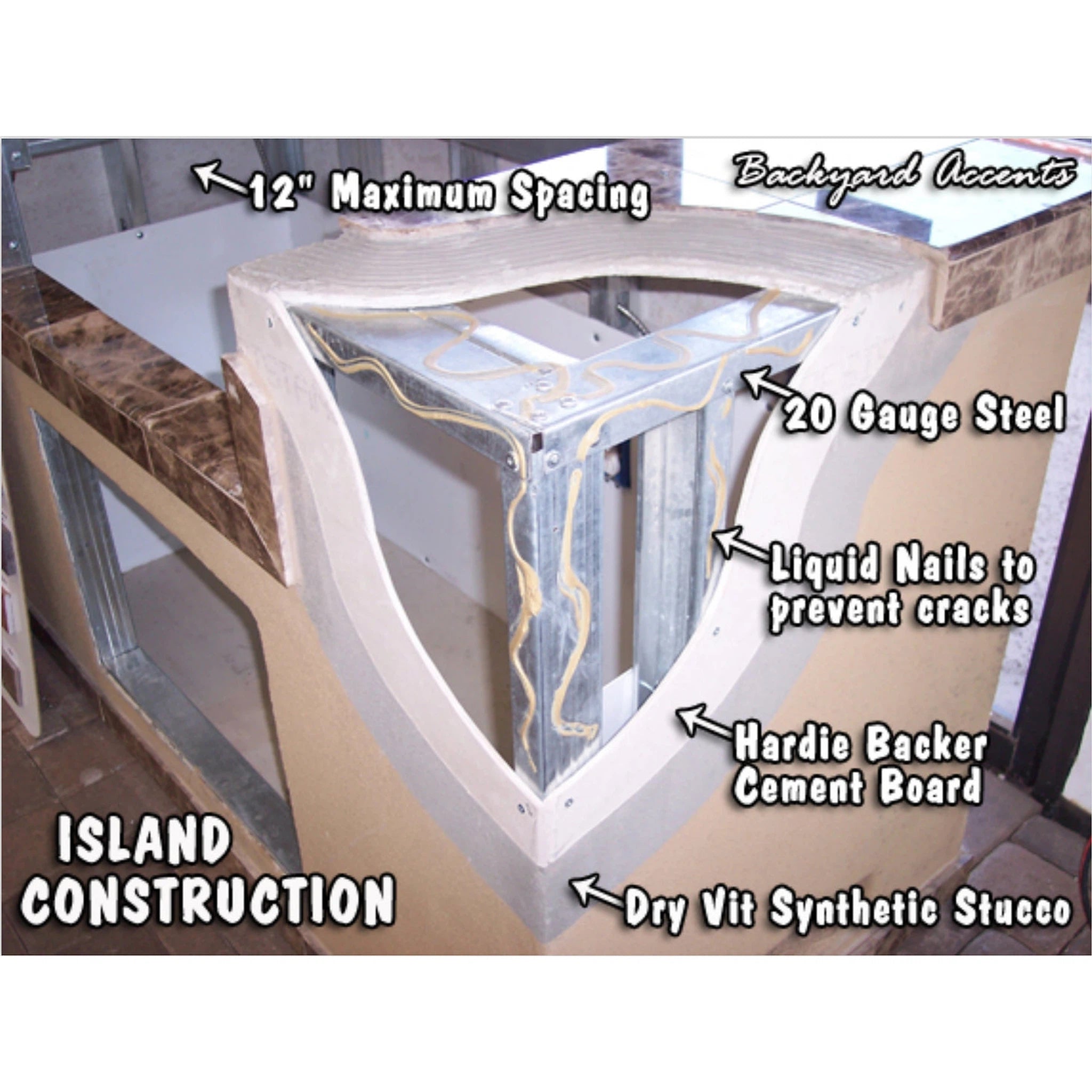 KoKoMo Aruba BBQ Island With 12' x 12' Pergola Built-In BBQ Grill