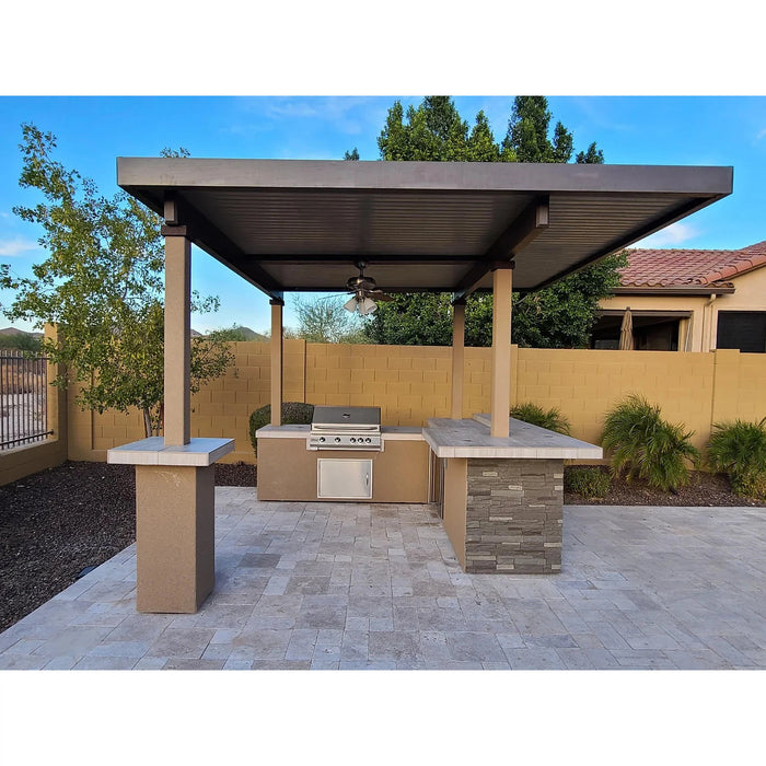 KoKoMo Aruba BBQ Island With 12' x 12' Pergola Built-In BBQ Grill
