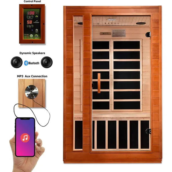 Golden Designs Dynamic "Cordoba Elite" 2 Person Ultra Low EMF FAR IR Sauna w/ Hemlock