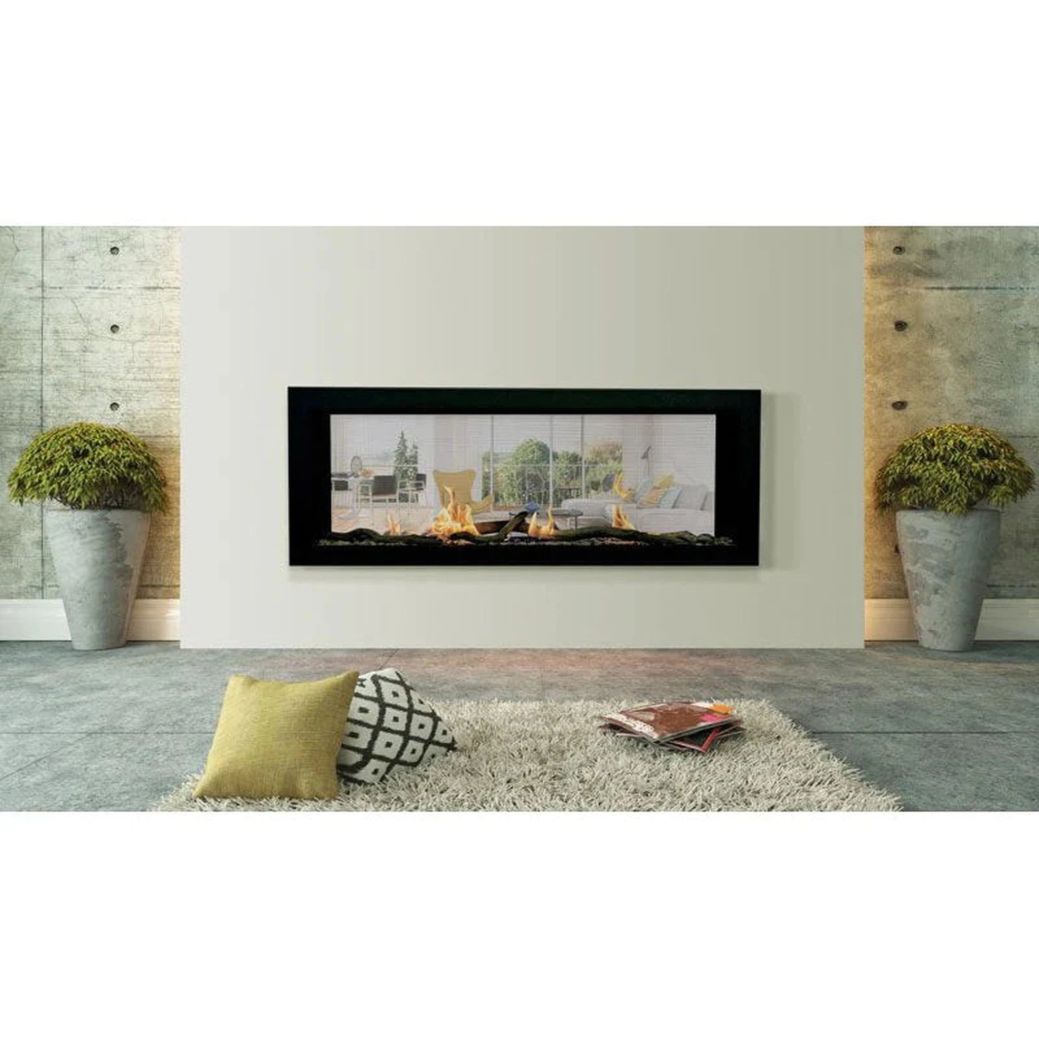 Sierra Flame Emerson Deluxe 48-Inch See-Thru Slim Linear Fireplace