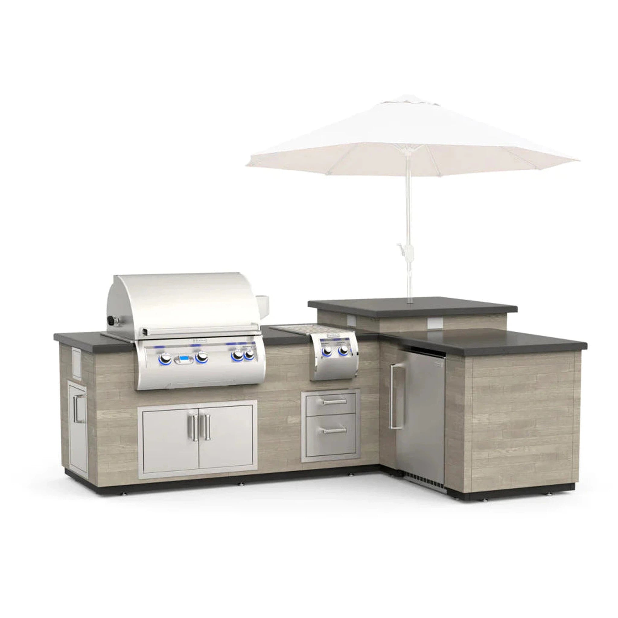 Fire Magic L-Shaped "Reclaimed Wood" Island Only