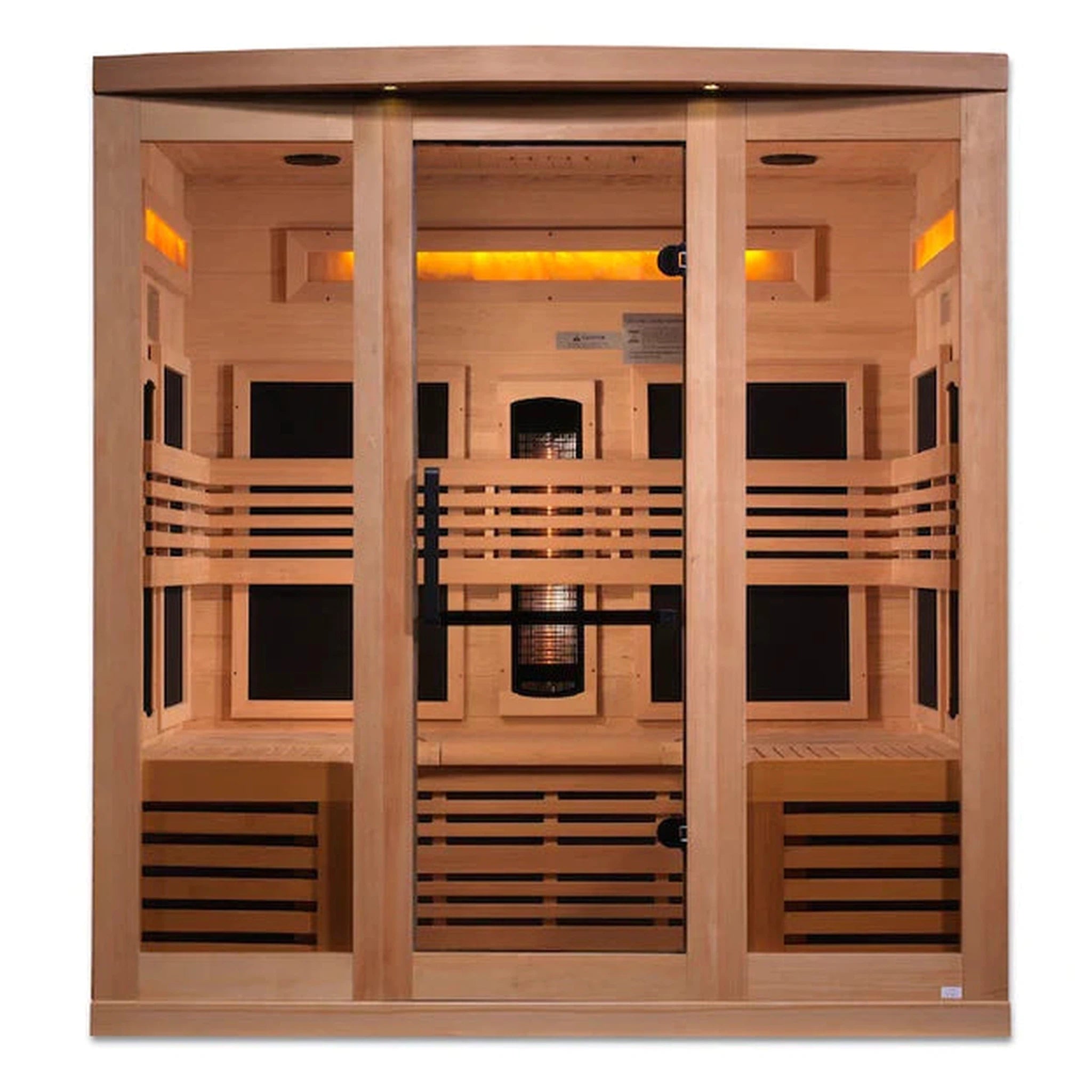 Golden Designs 6-Person Full Spectrum PureTechβ’ Near Zero Infrared Sauna with Himalayan Salt Bar (Canadian Hemlock)