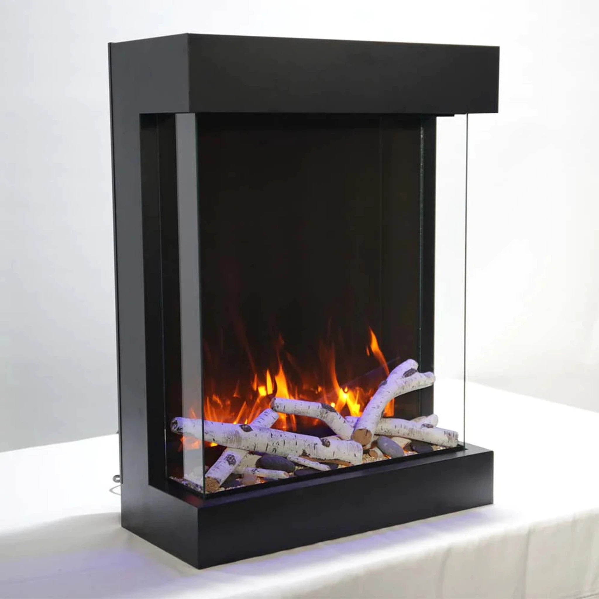 Amantii Cube 2025WM Freestand - 3 Sided Electric Fireplace