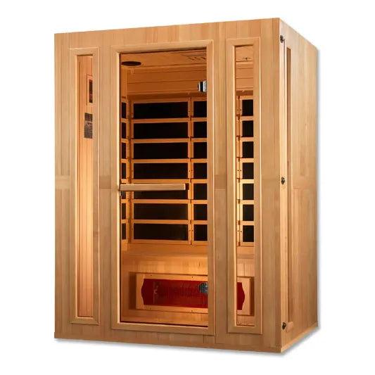 Golden Designs Maxxus "Trinity" Dual Tech 3-person Low EMF FAR Infrared Sauna (Canadian Hemlock)