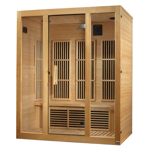 Golden Designs Maxxus "Bellevue" 3-person Low EMF FAR Infrared Sauna (Canadian Hemlock)