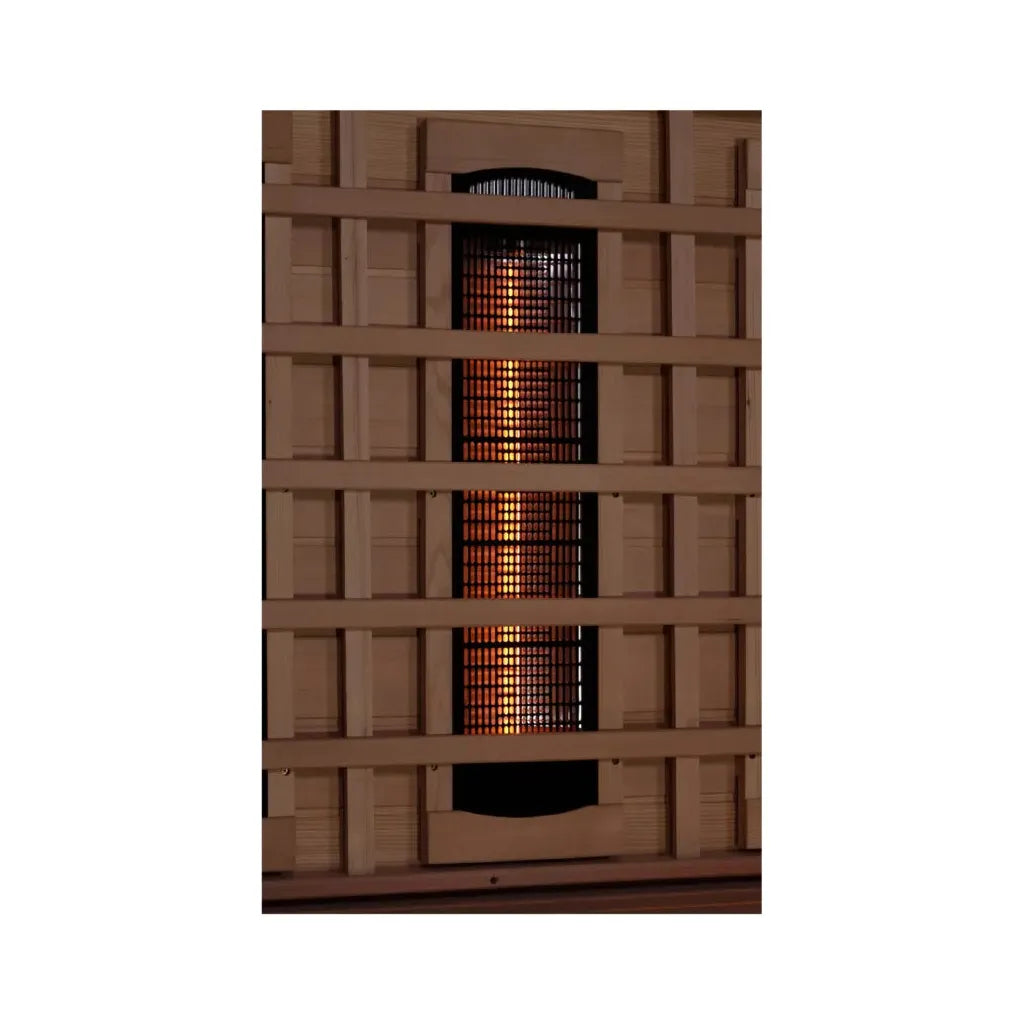 Golden Designs 1-2 Person Full Spectrum PureTech™ Near Zero EMF FAR Infrared Sauna with Himalayan Salt Bar (Canadian Hemlock)
