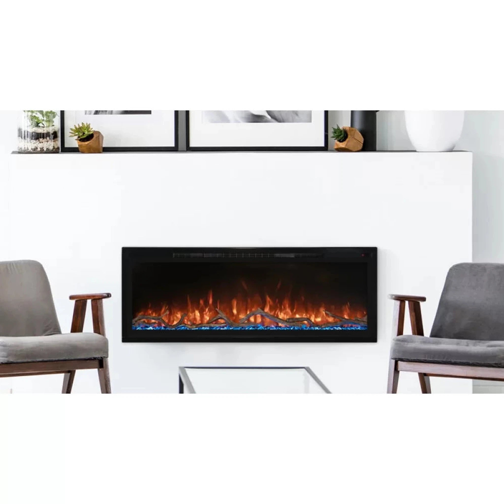 Modern Flames Spectrum Slimline Wall Mount/Recessed Electric Fireplace, 50", 60", 74", 100"