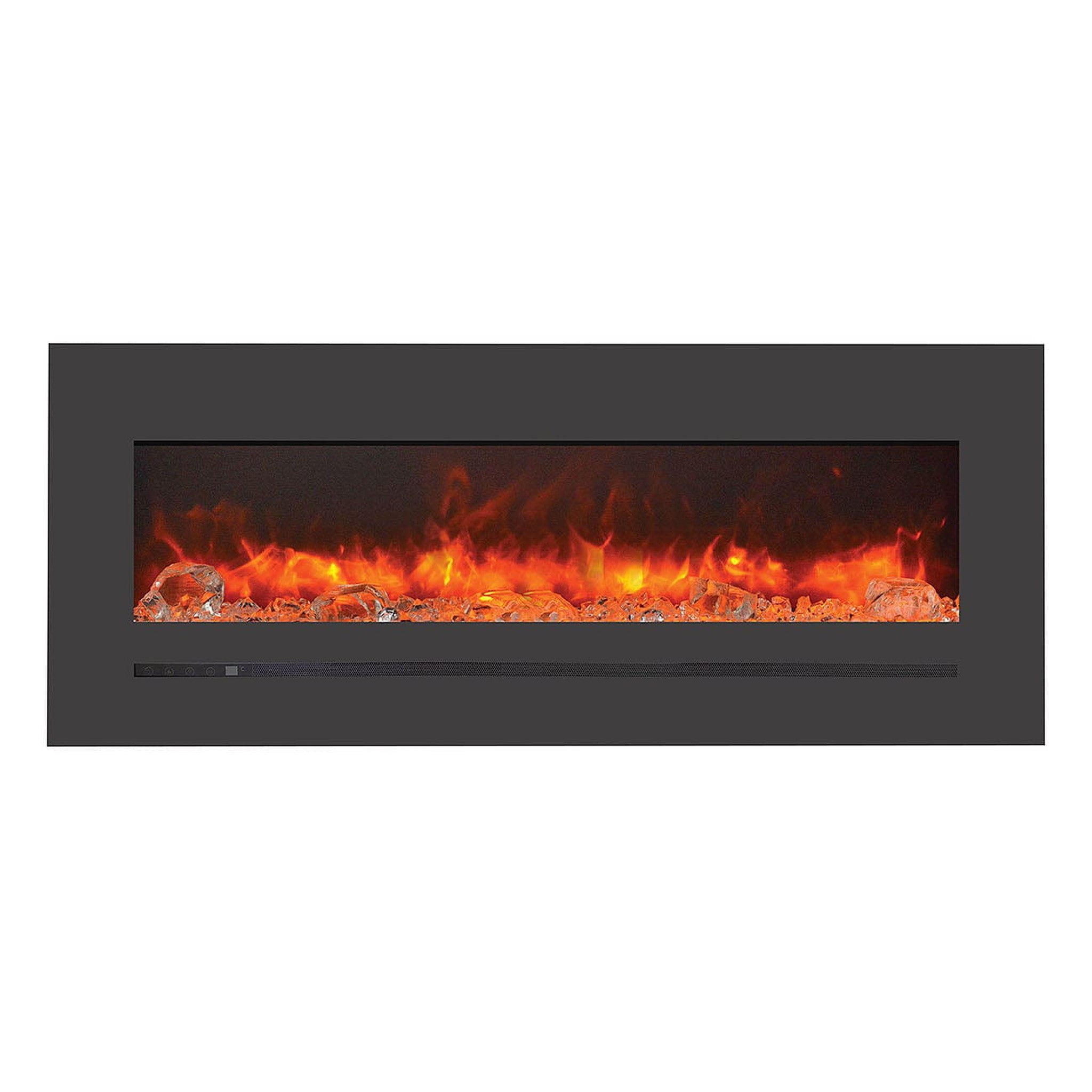 Amantii Wall Mount / Flush Mount Electric Fireplace with a Steel Surround and Glass Media