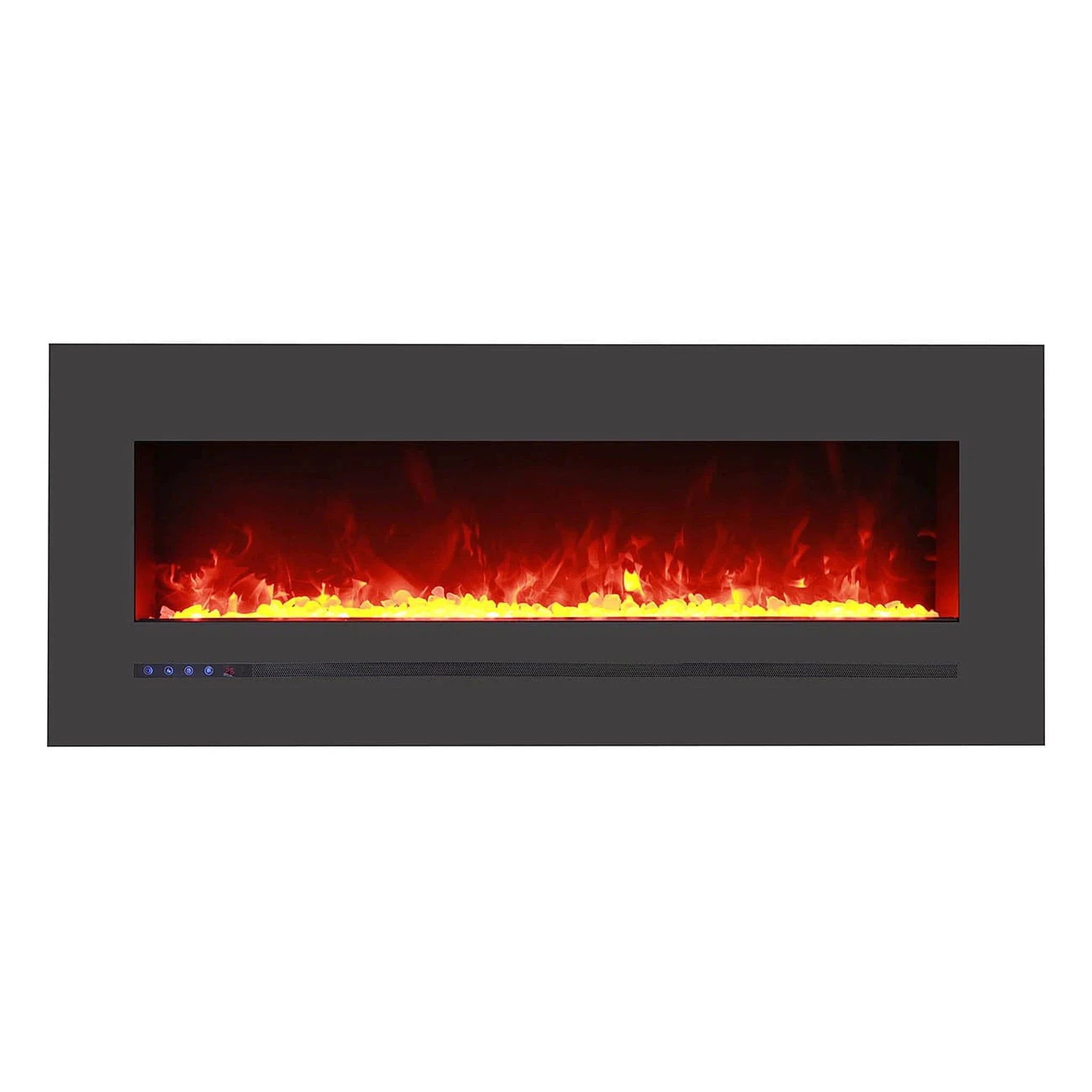 Amantii Wall Mount / Flush Mount Electric Fireplace with a Steel Surround and Glass Media