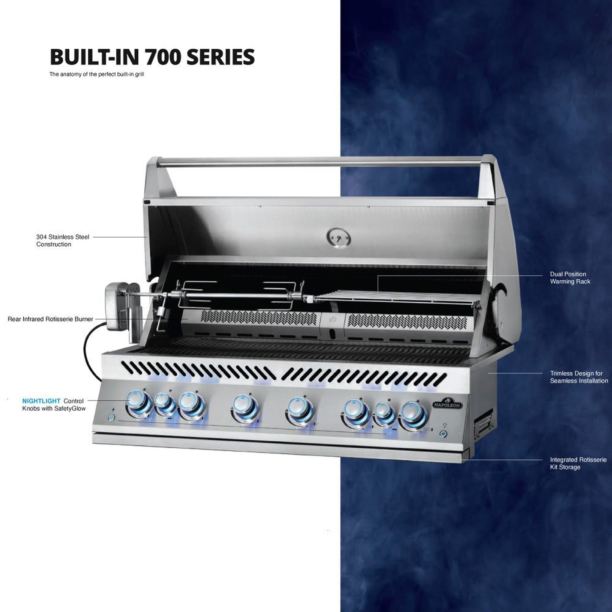 Napoleon Built-In 700 Series 32" with Infrared Rear Burner, Stainless Steel