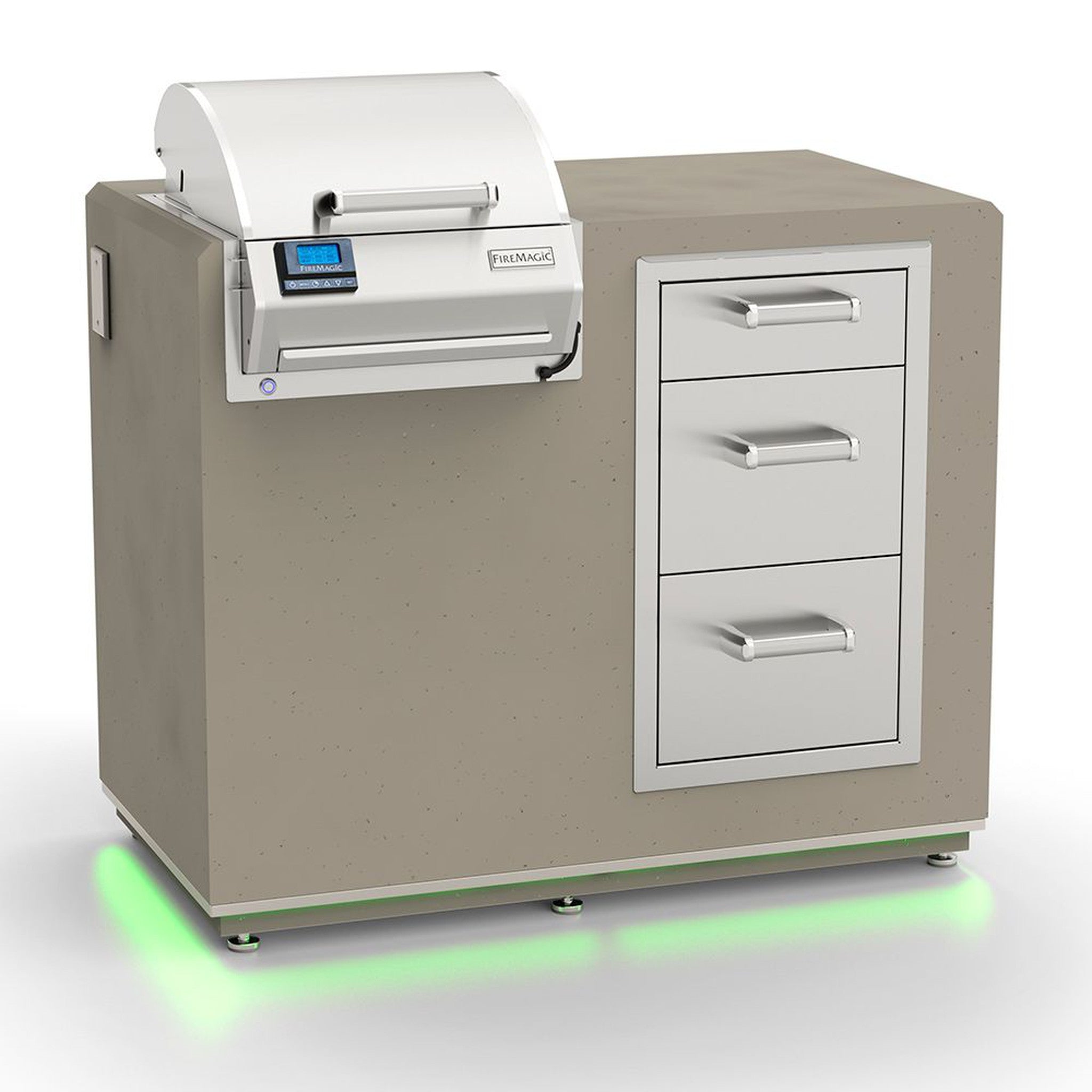 Fire Magic ID251-D-44SM Electric Grill Island Bundle with Triple Drawers, 36x44-Inch