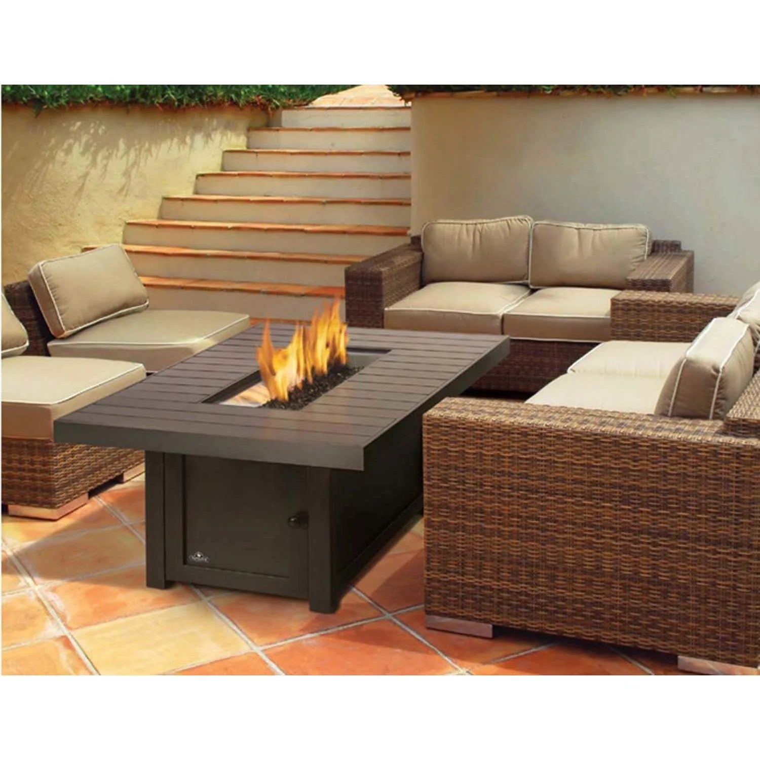 Napoleon St. Tropez Rectangle Propane Patioflame Fire Pit Table