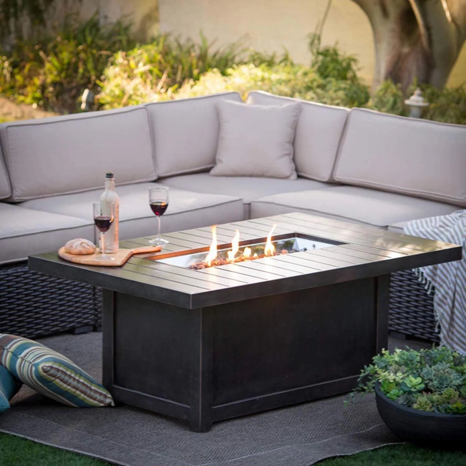 Napoleon St. Tropez Rectangle Propane Patioflame Fire Pit Table