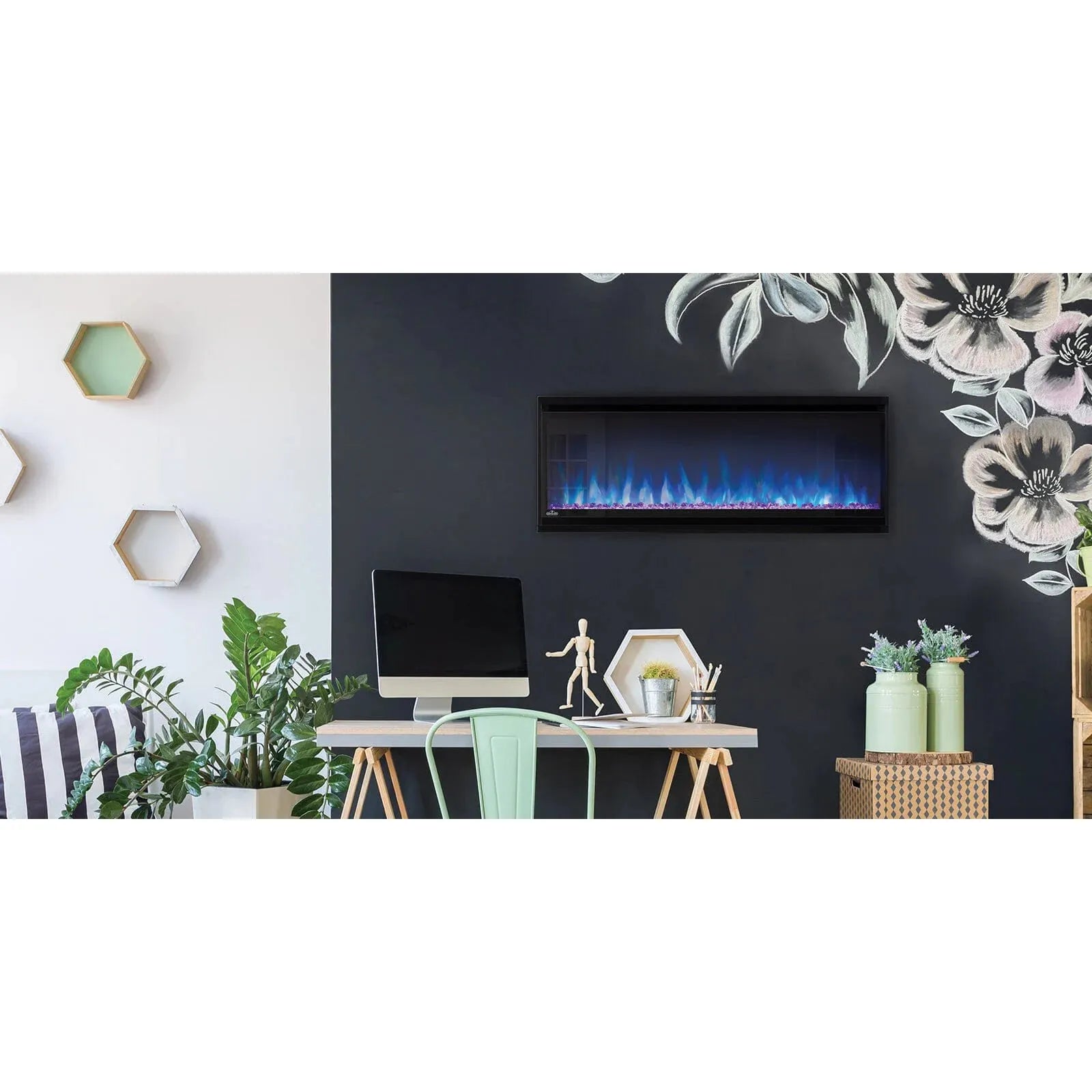 Napoleon 42 Inch Alluravision Slimline Series Wall Hanging Electric Fireplace