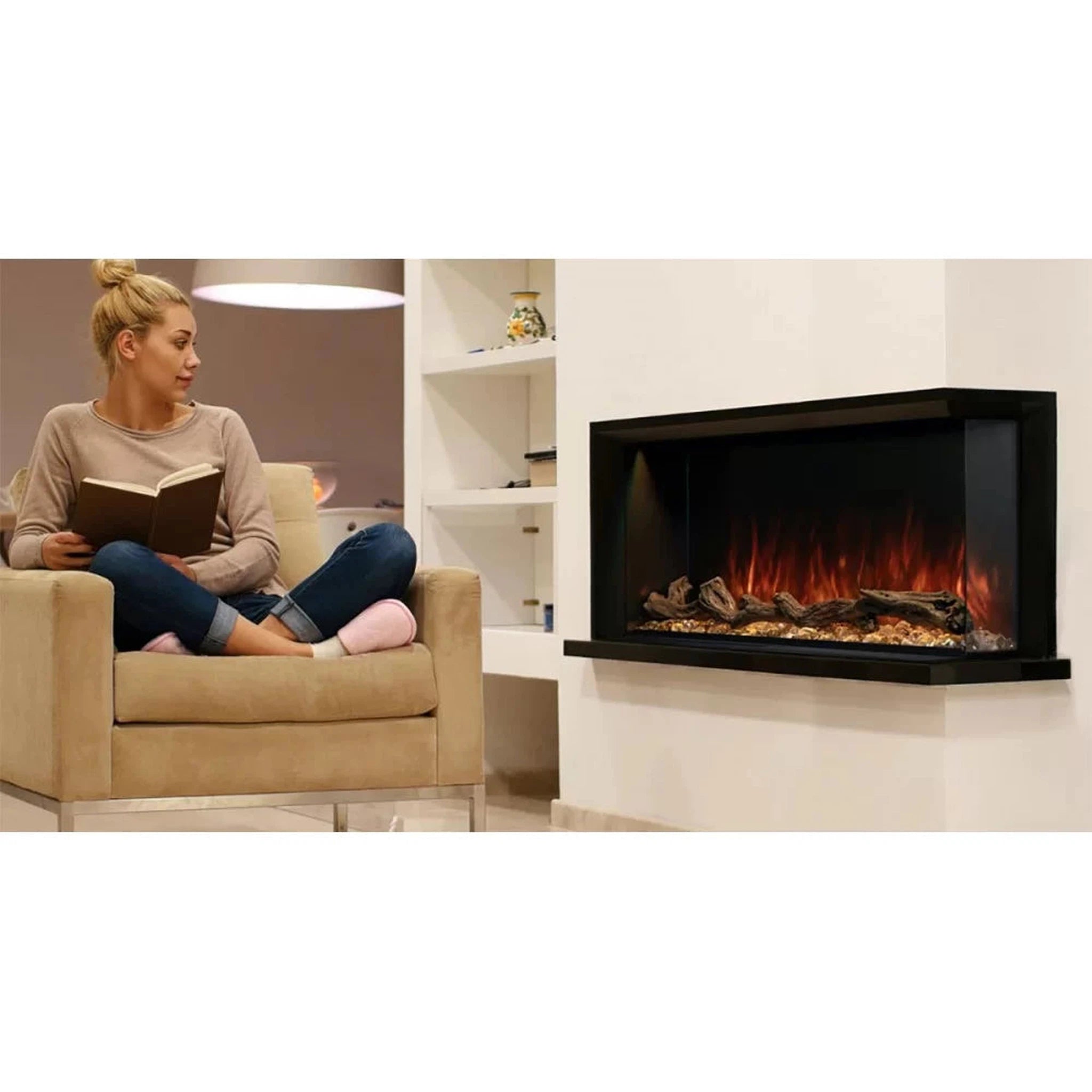 Modern Flames Orion Multi Heliovision Virtual Linear Built-In Electric Fireplace, 9" Deep - 18", 52", 60", 76", 100", 120"