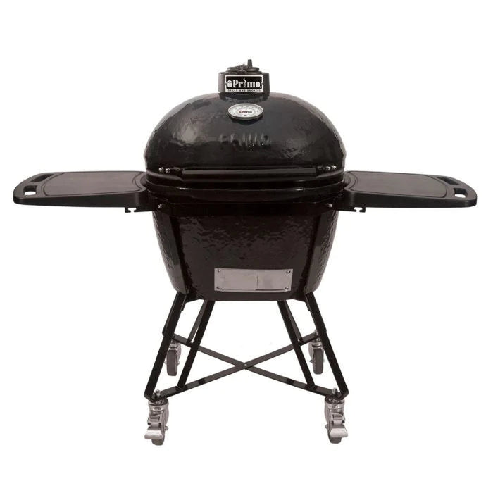 Primo CLGC Large Oval Ceramic Charcoal All-In-One Kamado Grill Head on Wheeled Cradle