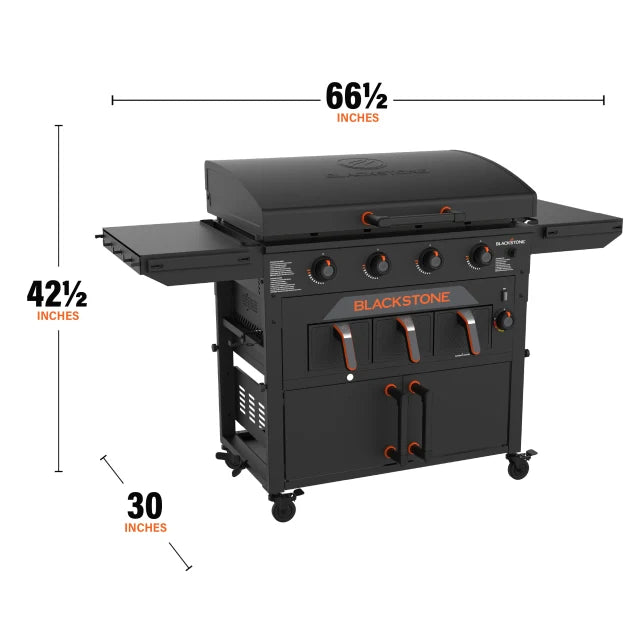 Blackstone 36 Inch Original Griddle Air Fryer Combo with Hood, 4 Burners & Omnivore Griddle Plate