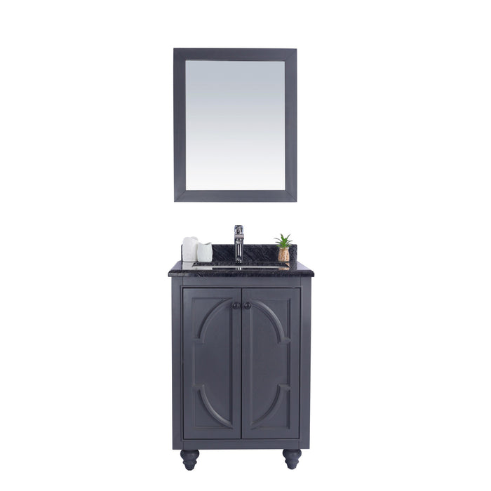 Odyssey 24" Maple Grey Bathroom Vanity with Black Wood Marble Countertop