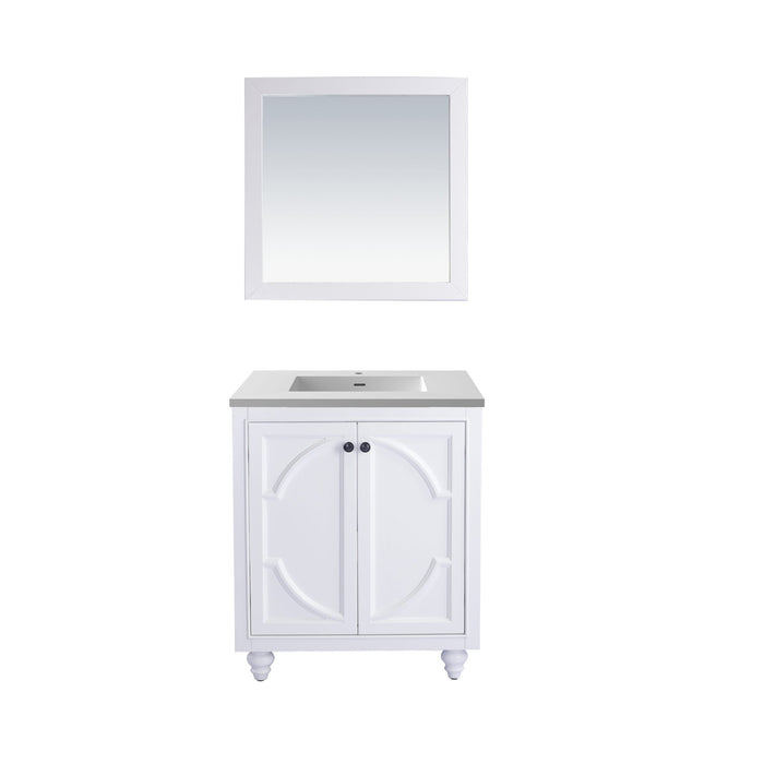 Odyssey 30" White Bathroom Vanity with Matte White VIVA Stone Solid Surface Countertop