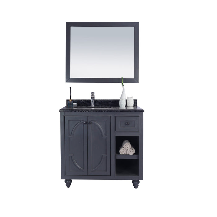 Odyssey 36" Maple Grey Bathroom Vanity with Black Wood Marble Countertop