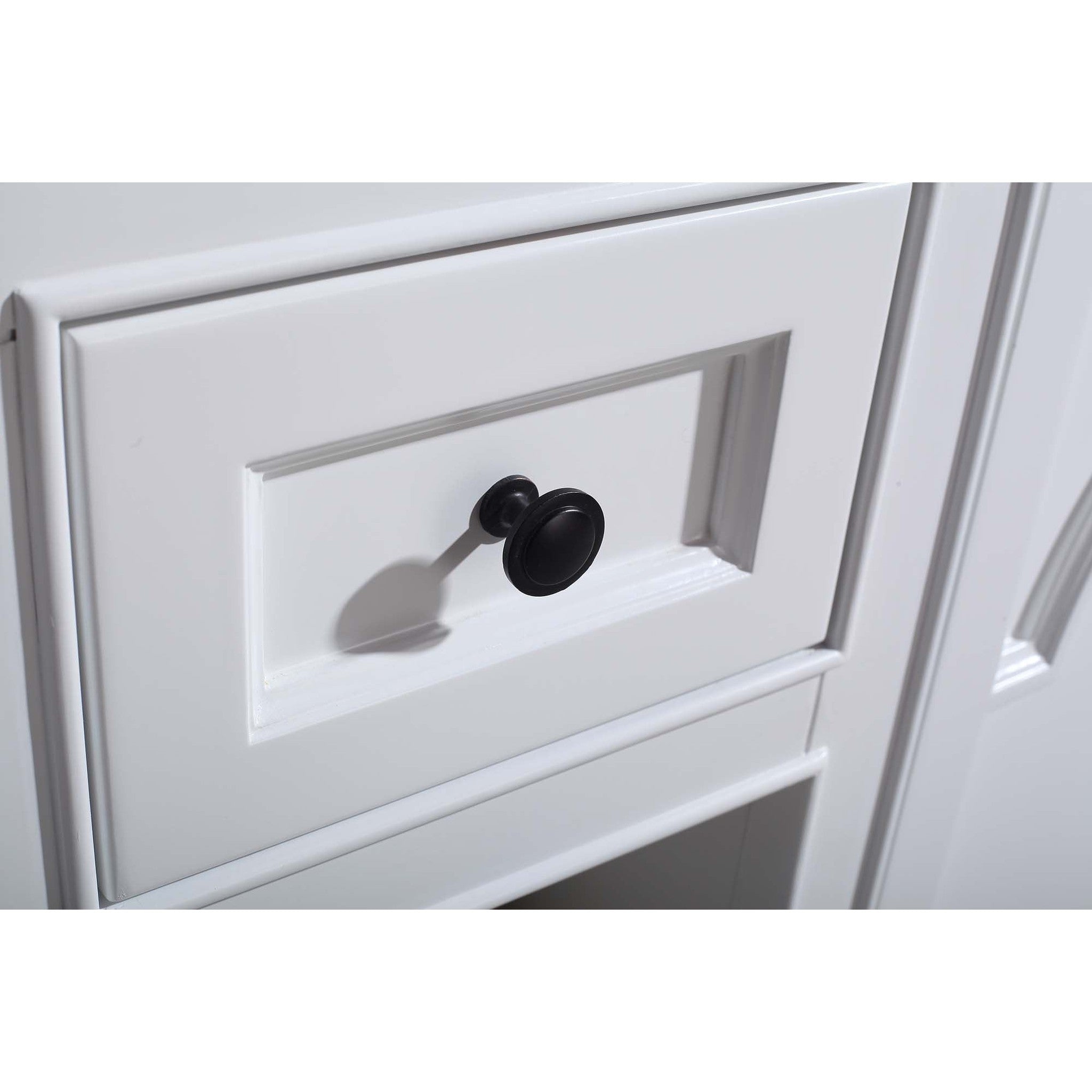 Odyssey 60" White Double Sink Bathroom Vanity with Matte White VIVA Stone Solid Surface Countertop