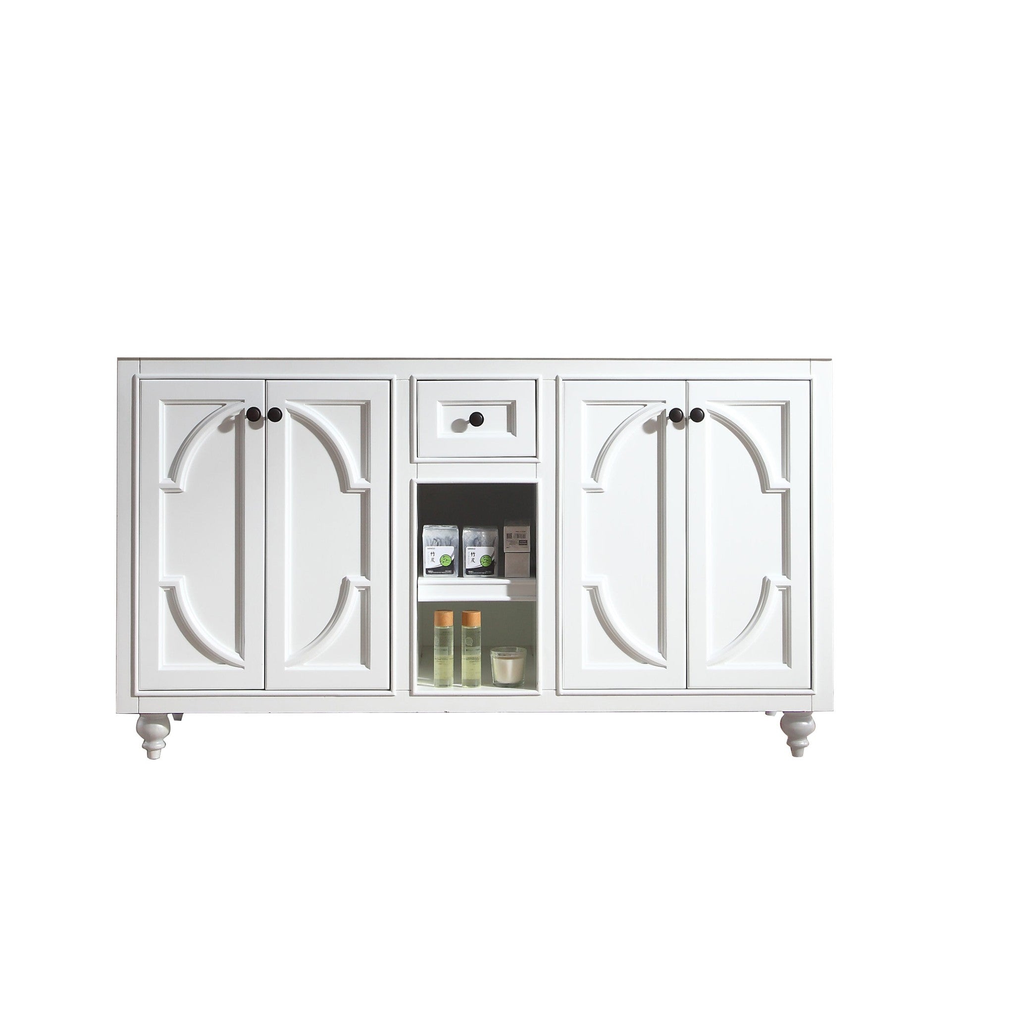 Odyssey 60" White Double Sink Bathroom Vanity Cabinet