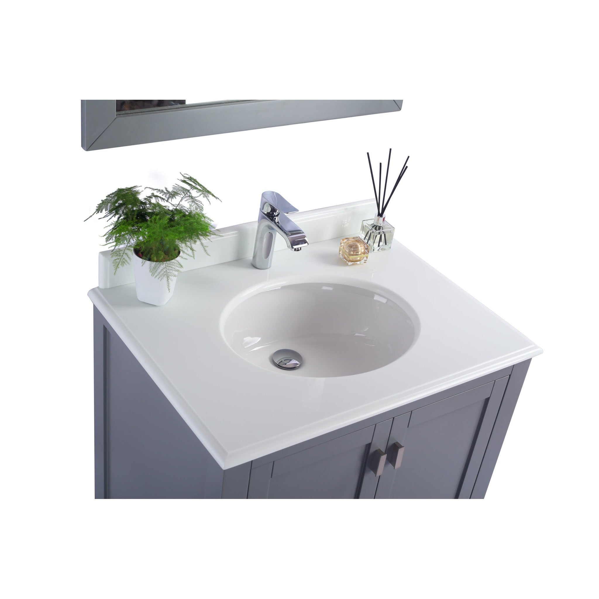 Wilson 30" Grey Bathroom Vanity with Pure White Phoenix Stone Countertop