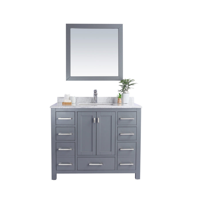 Wilson 42" Grey Bathroom Vanity with White Carrara Marble Countertop