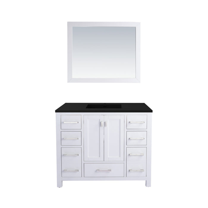Wilson 42" White Bathroom Vanity with Matte Black VIVA Stone Solid Surface Countertop