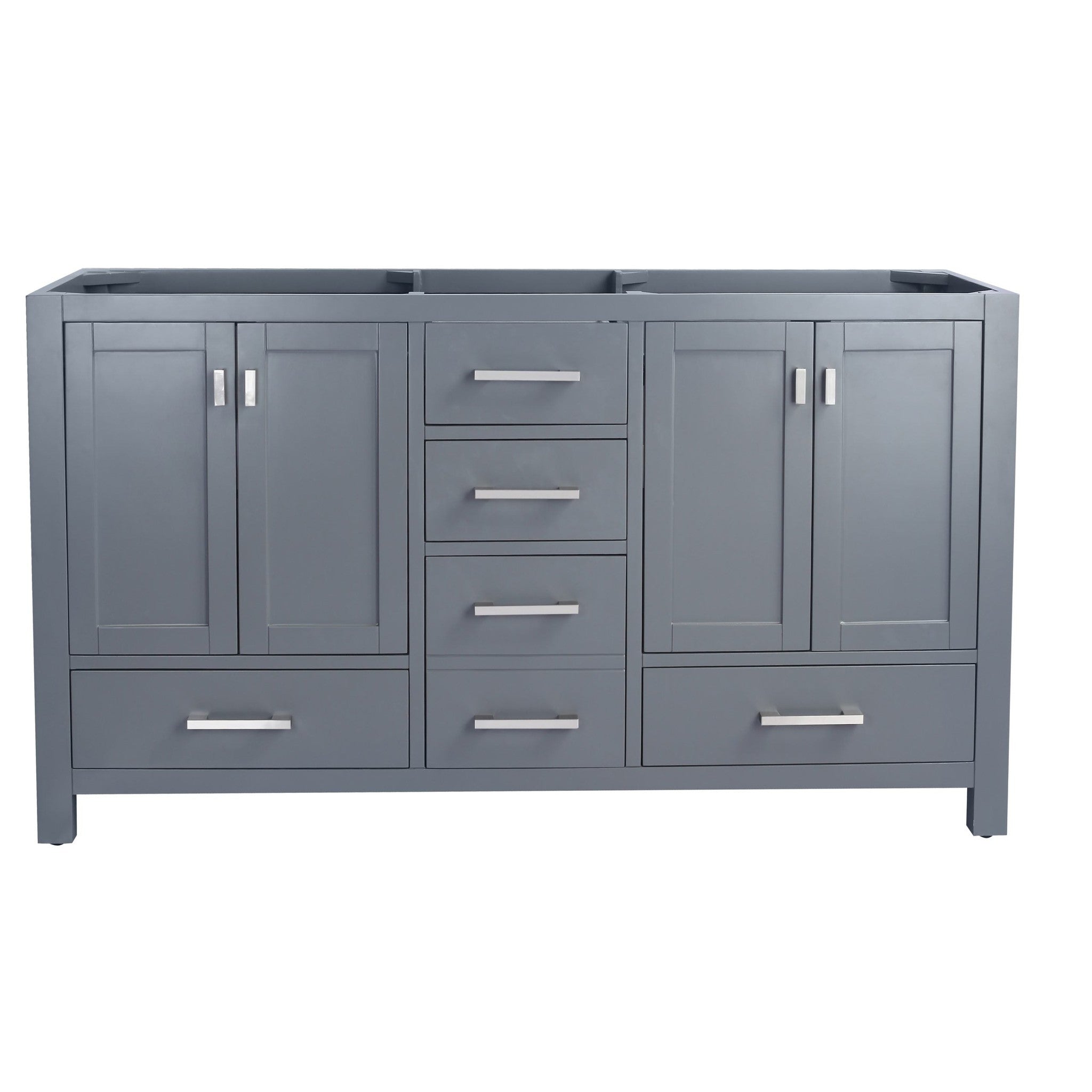 Wilson 60" Grey Double Sink Bathroom Vanity Cabinet