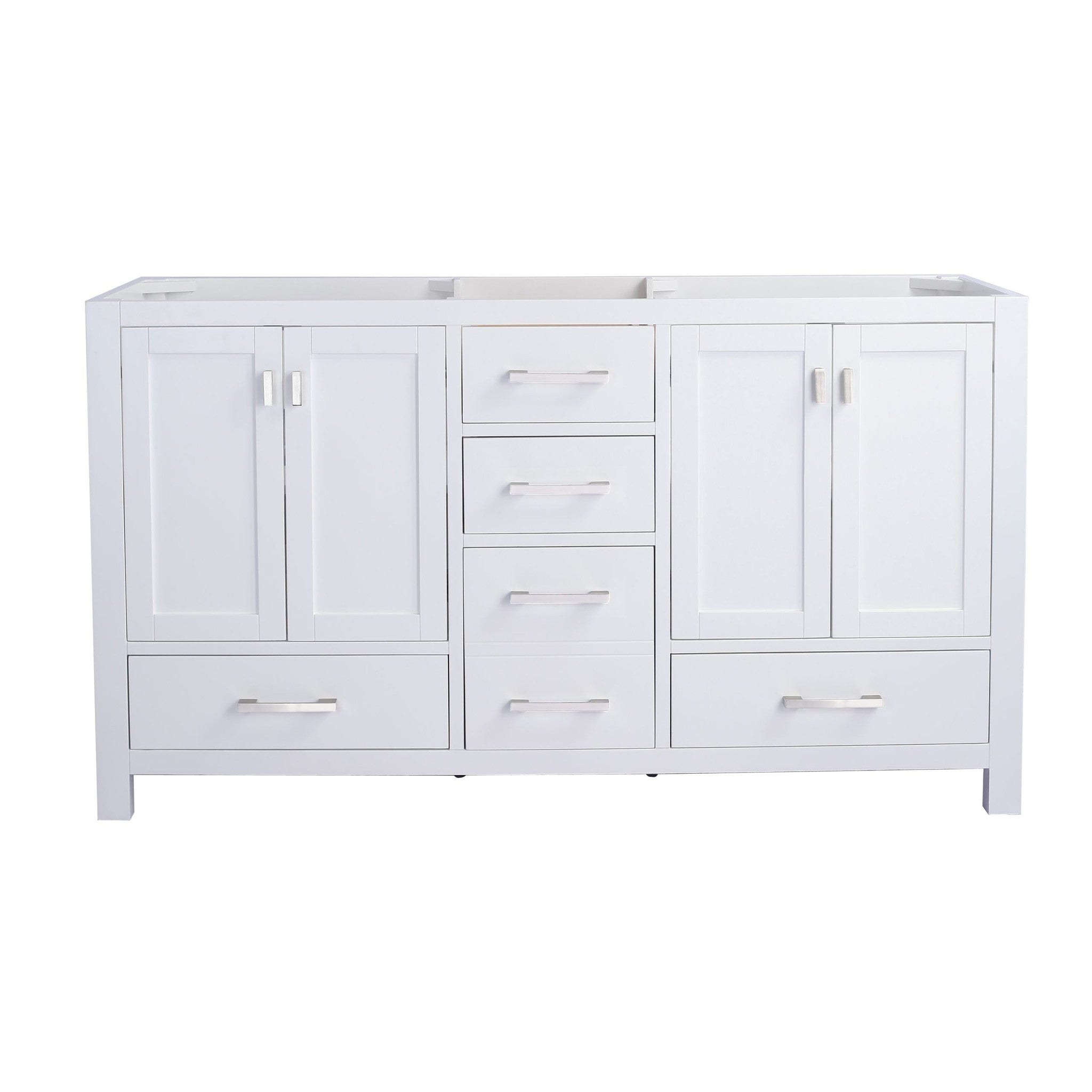 Wilson 60" White Double Sink Bathroom Vanity Cabinet