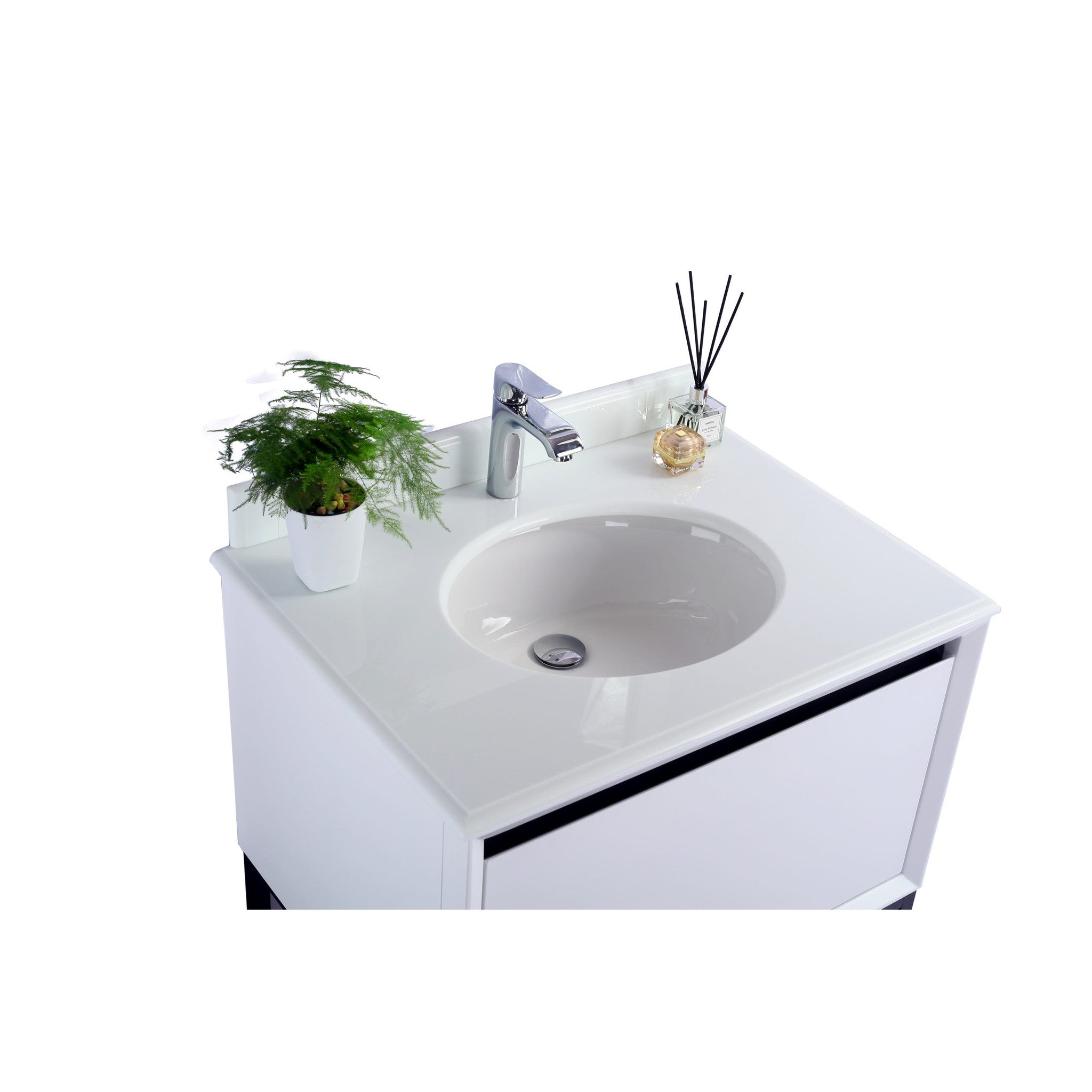 Alto 30" White Bathroom Vanity with Pure White Phoenix Stone Countertop