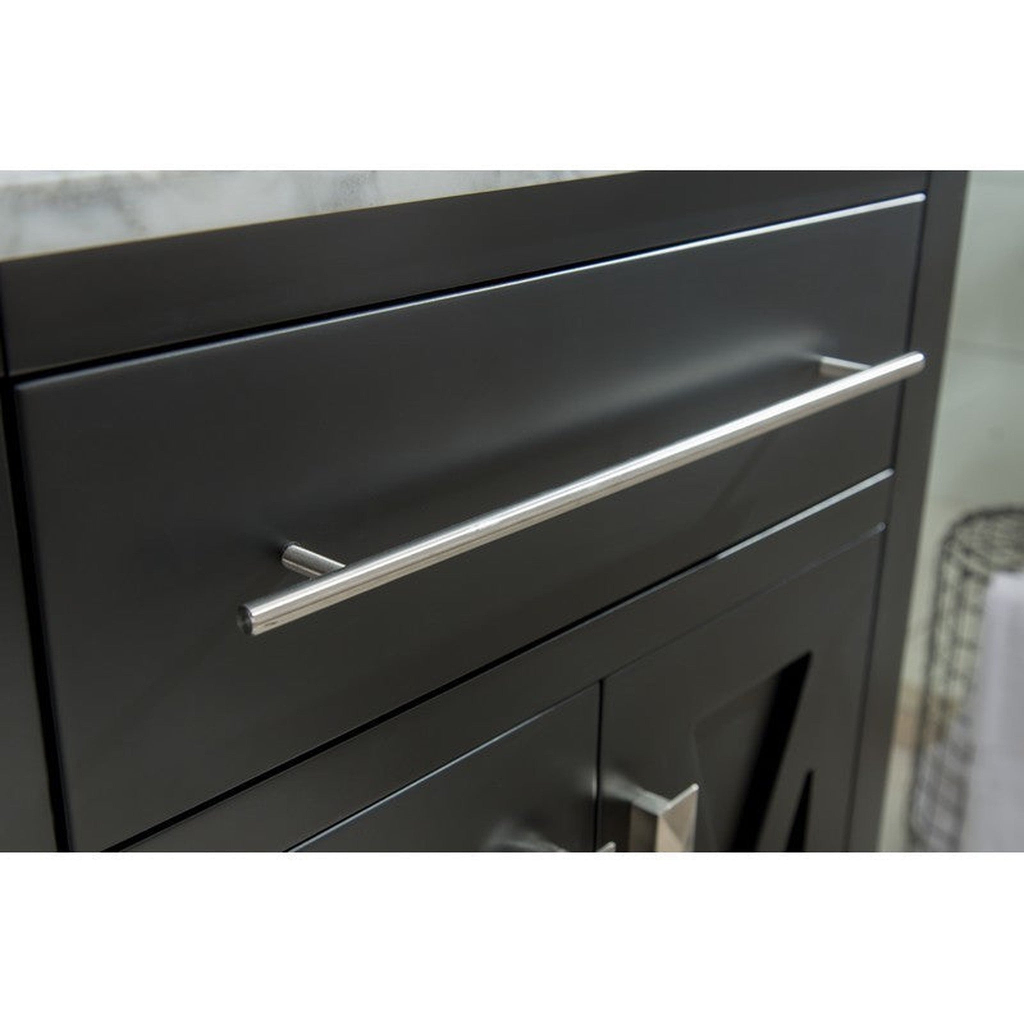 Wimbledon 24" Brown Bathroom Vanity with Matte Black VIVA Stone Solid Surface Countertop