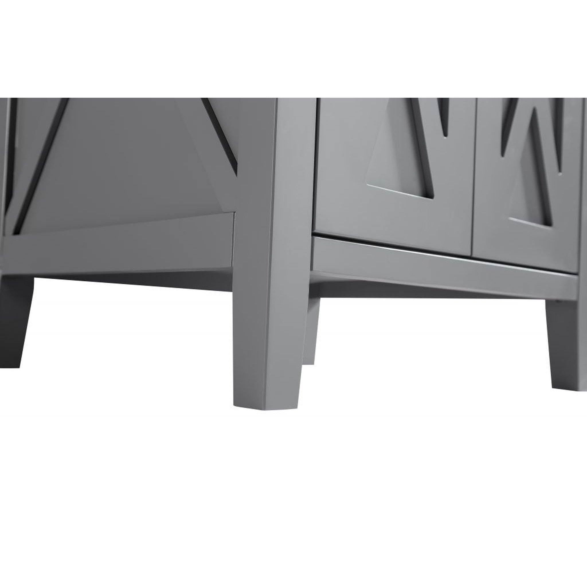 Wimbledon 24" Grey Bathroom Vanity with Matte Black VIVA Stone Solid Surface Countertop