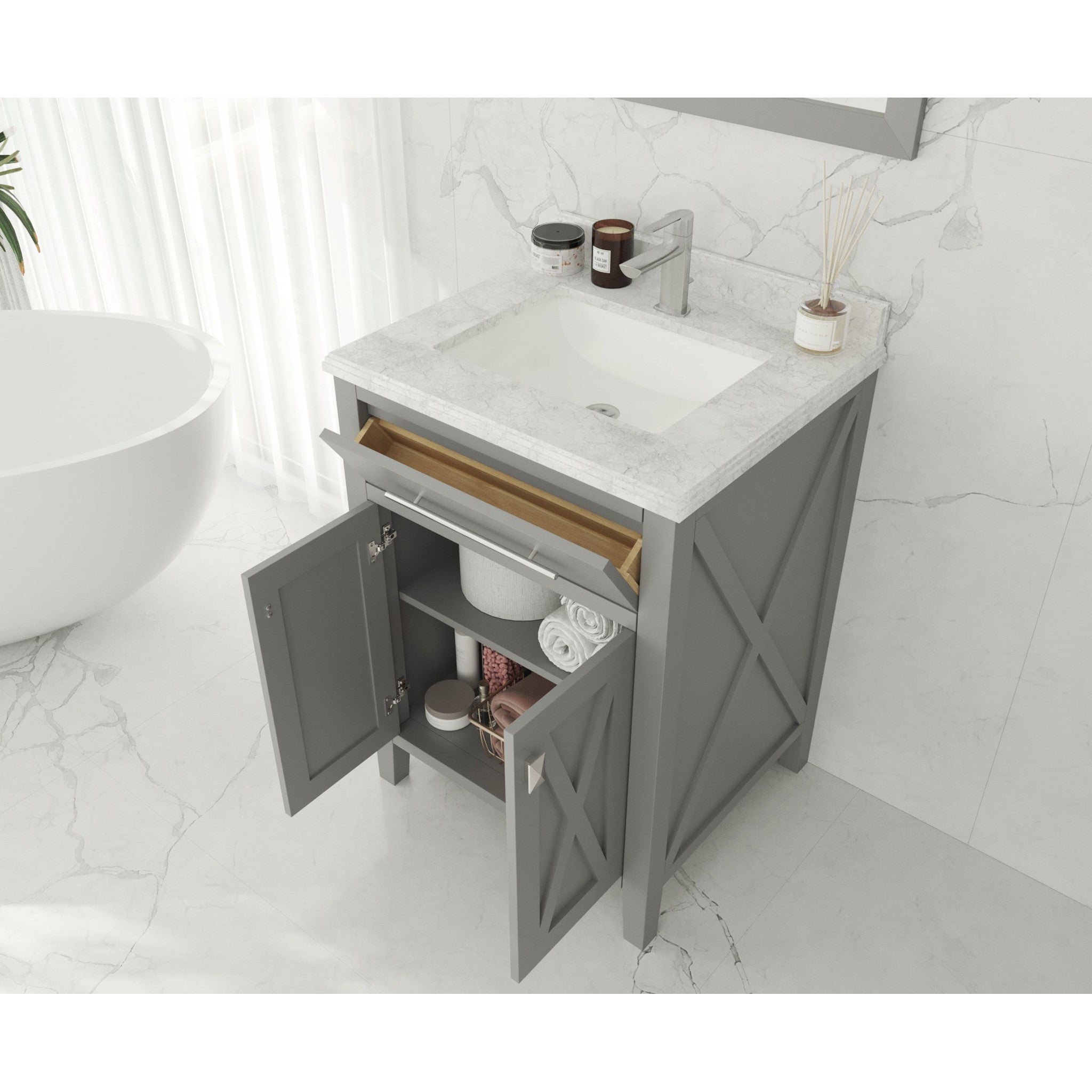 Wimbledon 24" Grey Bathroom Vanity Cabinet