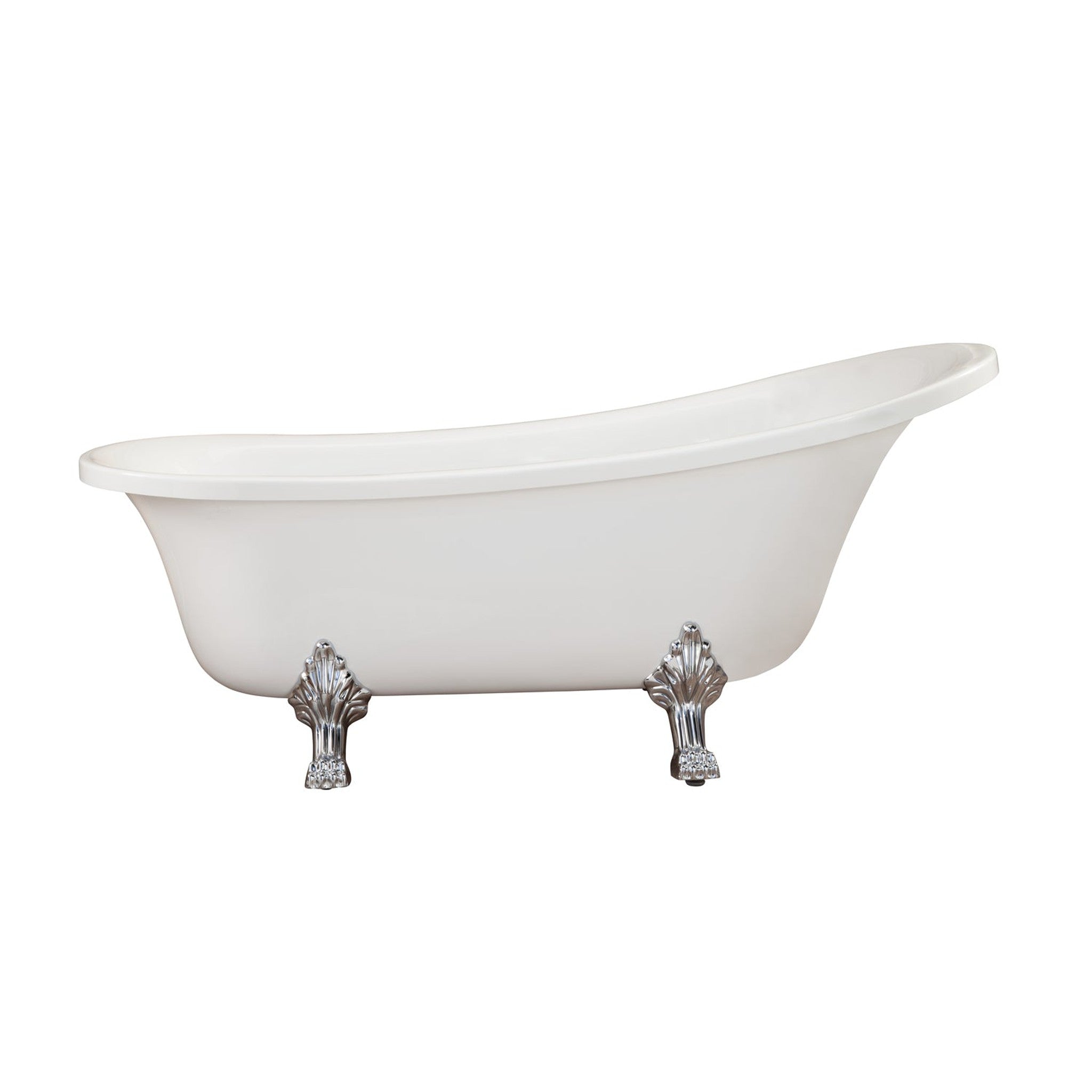 Geneva 69" x 30" Clawfoot Soaking Acrylic Bathtub