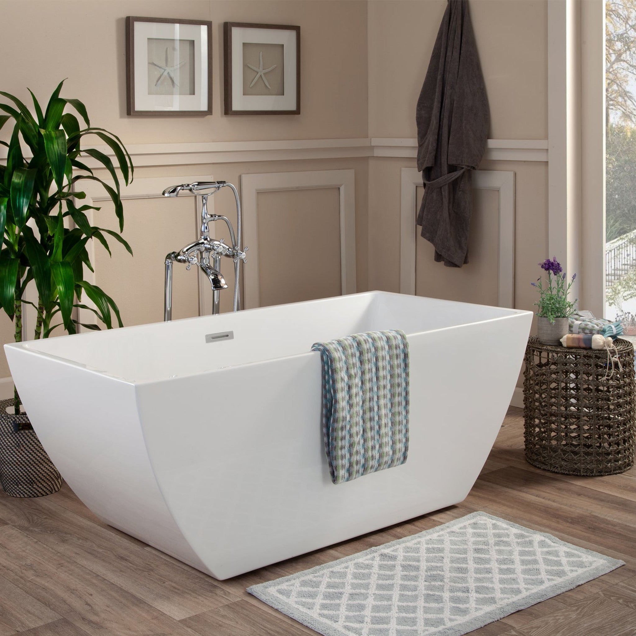 Montague 59" x 30" Freestanding Soaking Acrylic Bathtub