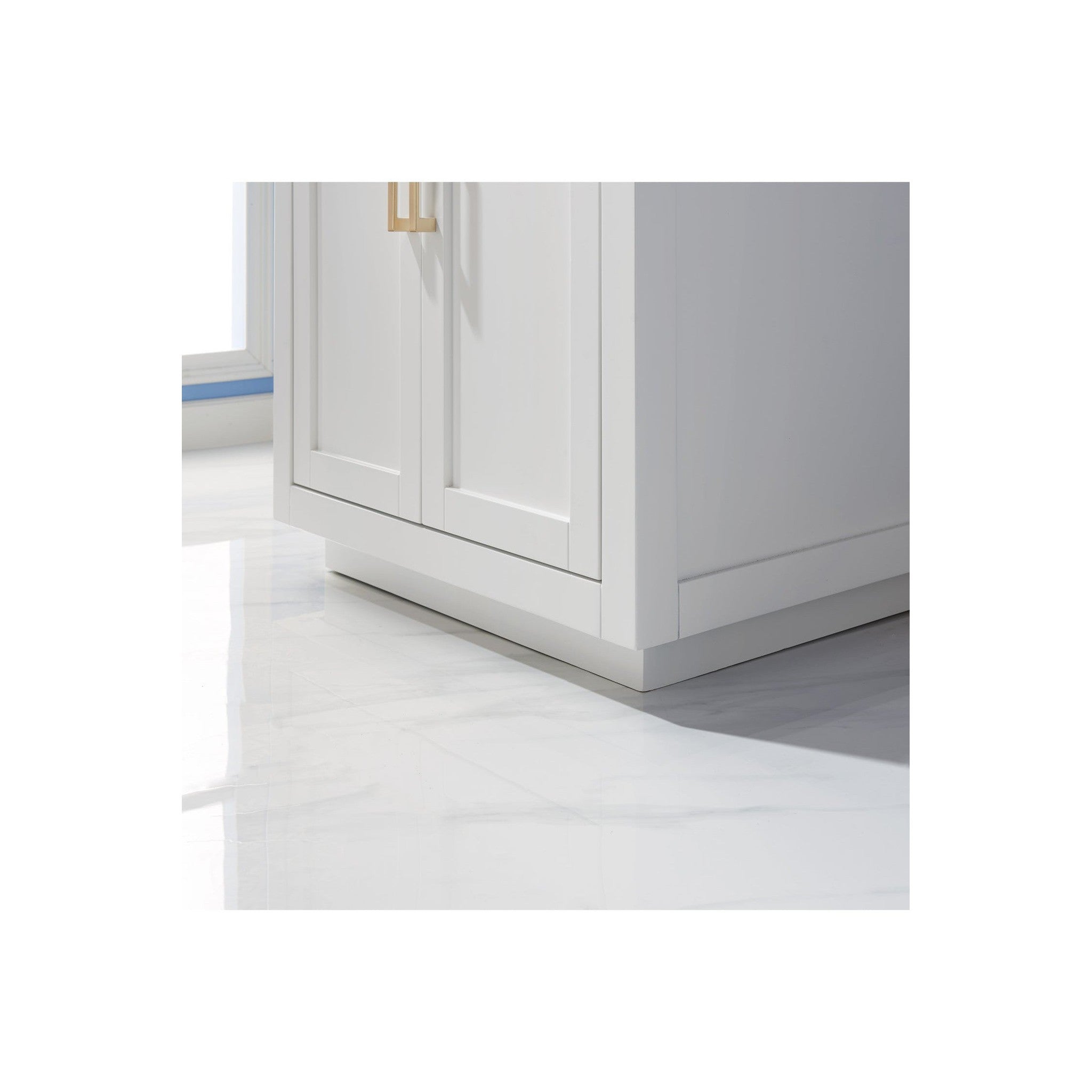 Ivy 30" Single Bathroom Vanity Set in White and Carrara White Marble Countertop without Mirror