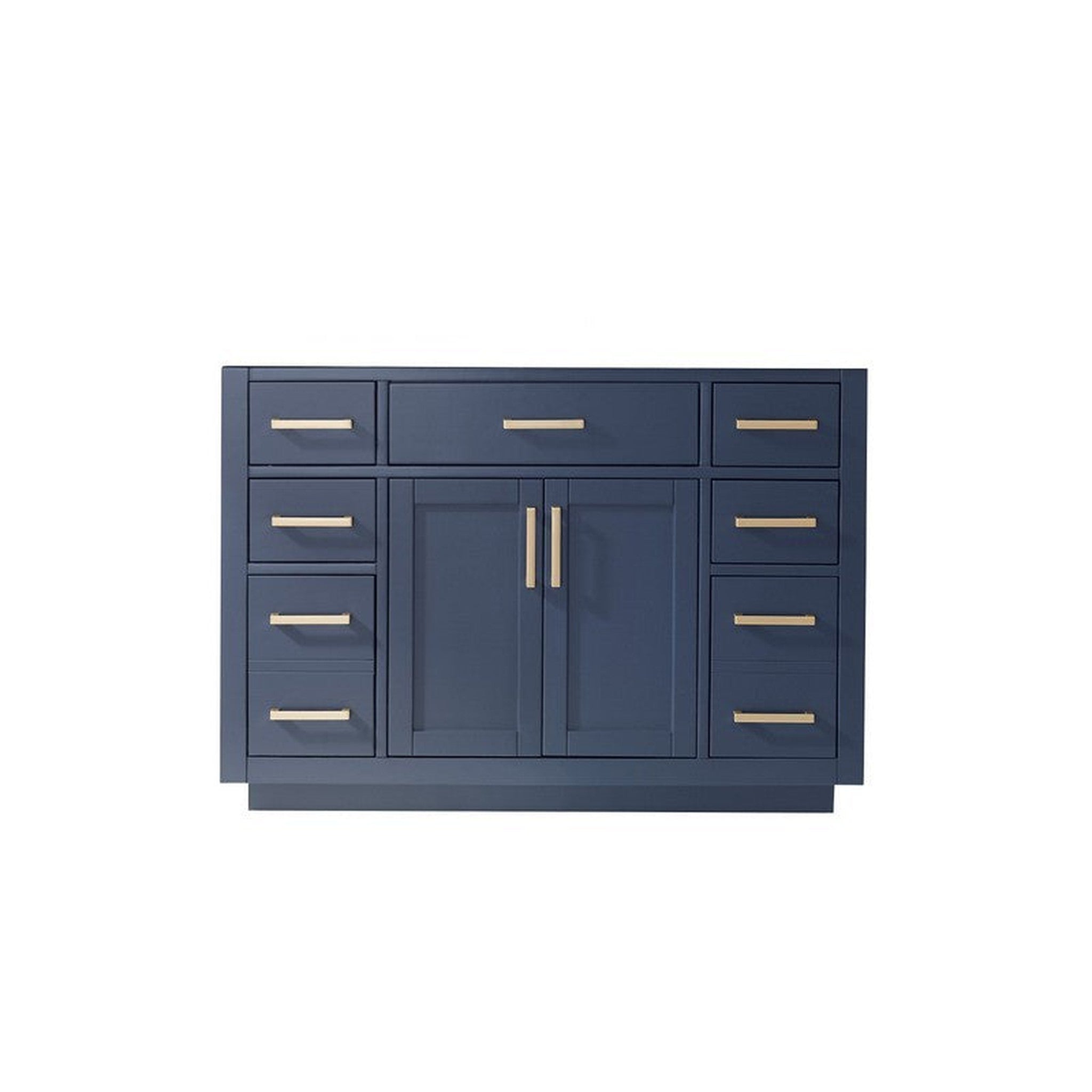 Ivy 48" Single Bathroom Vanity Cabinet Only in Royal Blue and Mirror, without Countertop