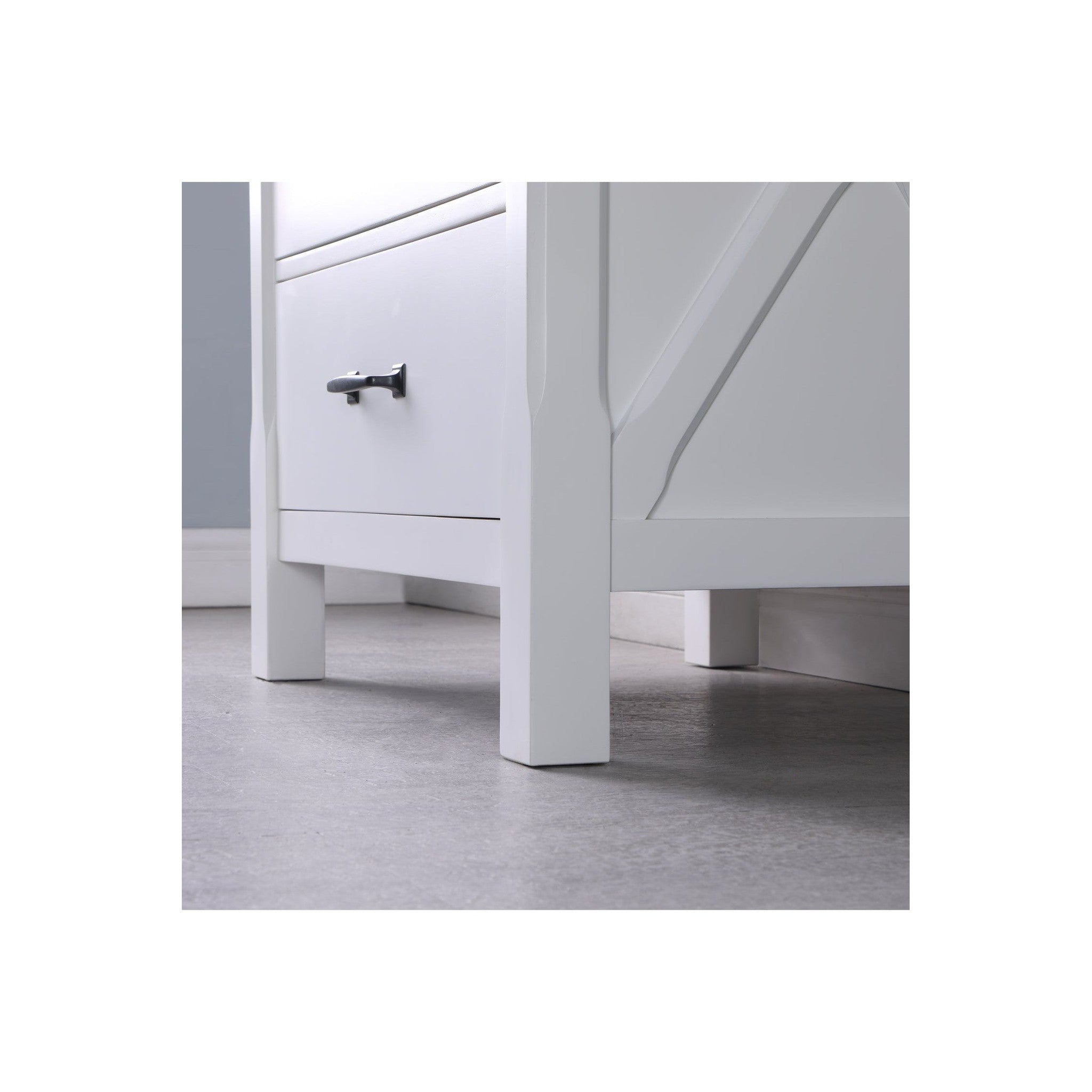 Maribella 30" Single Bathroom Vanity Set in White and Carrara White Marble Countertop with Mirror