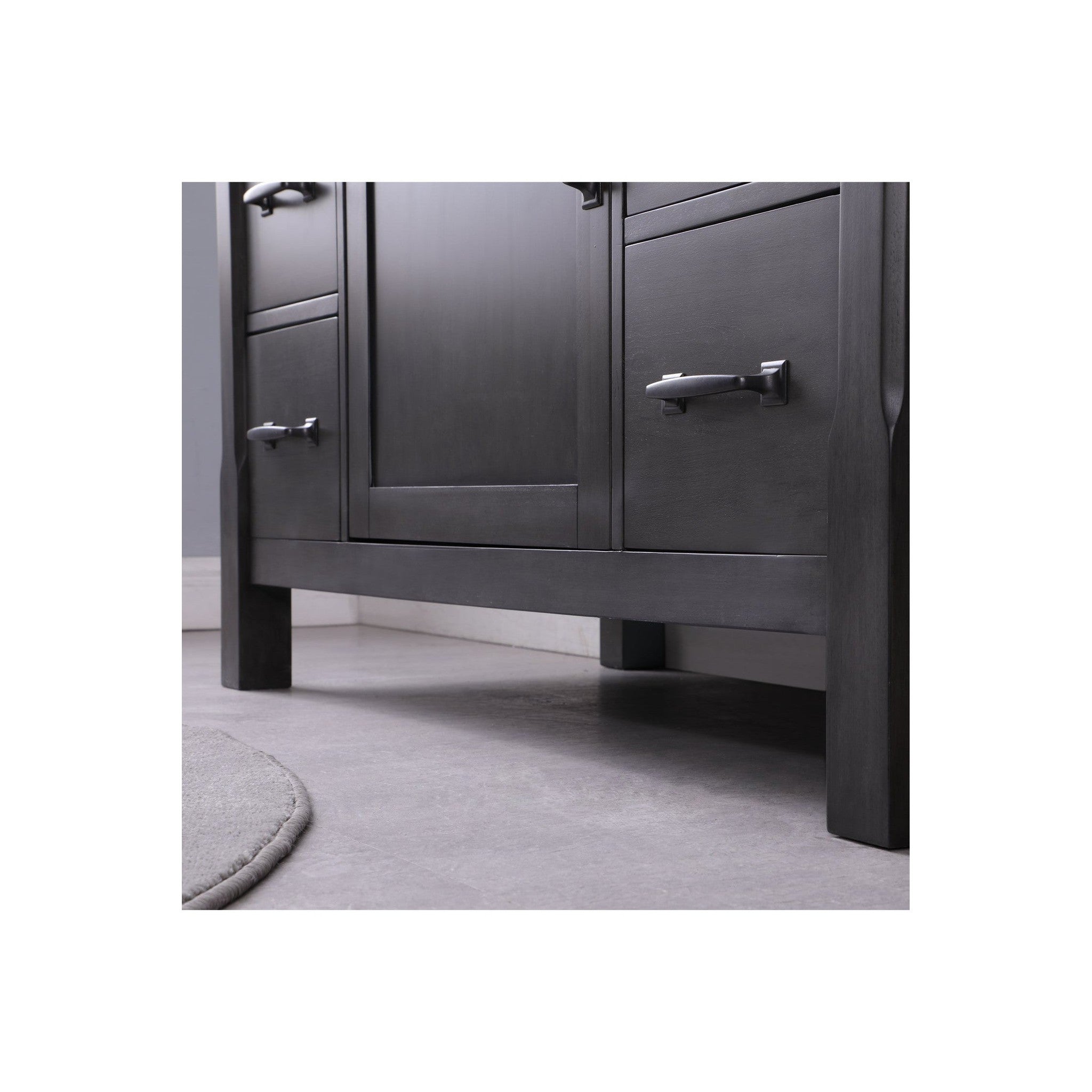 Maribella 48" Single Bathroom Vanity Set in Rust Black and Carrara White Marble Countertop with Mirror