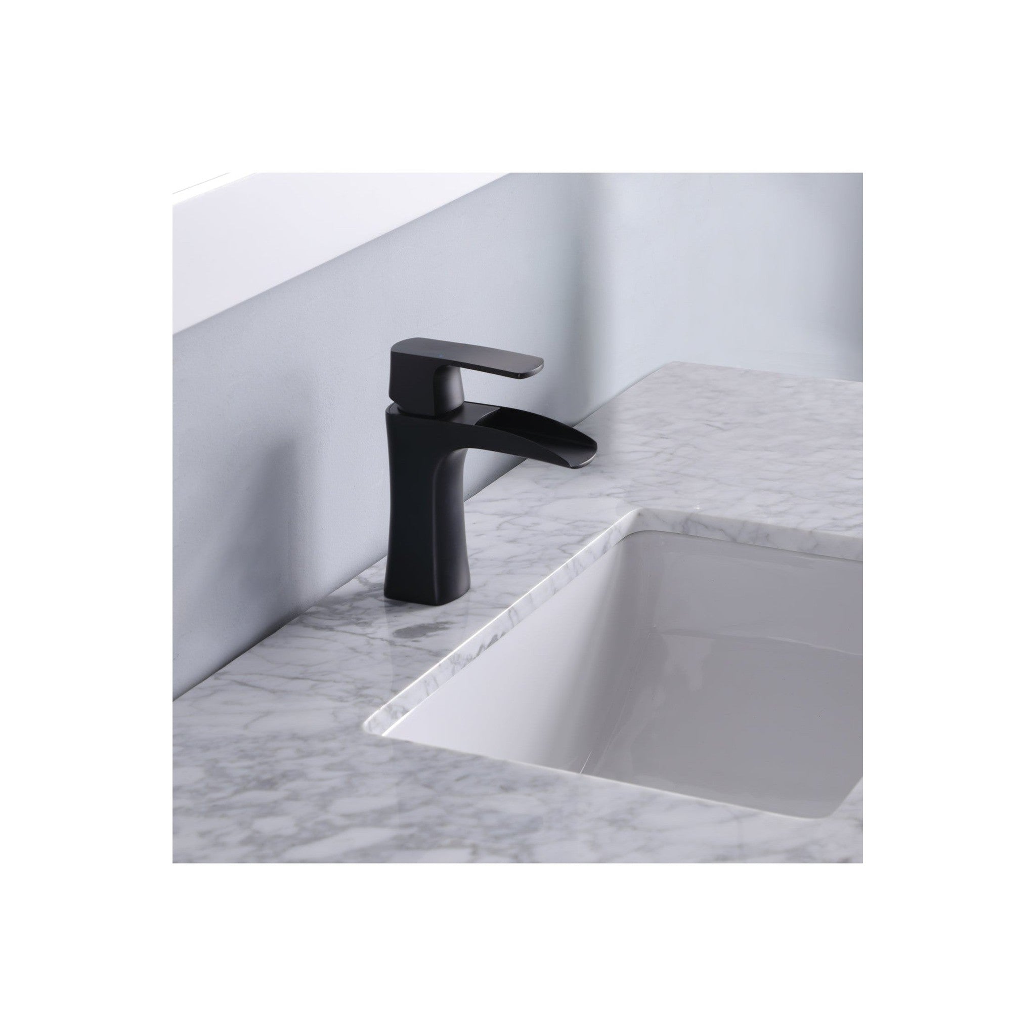 Maribella 48" Single Bathroom Vanity Set in White and Carrara White Marble Countertop with Mirror