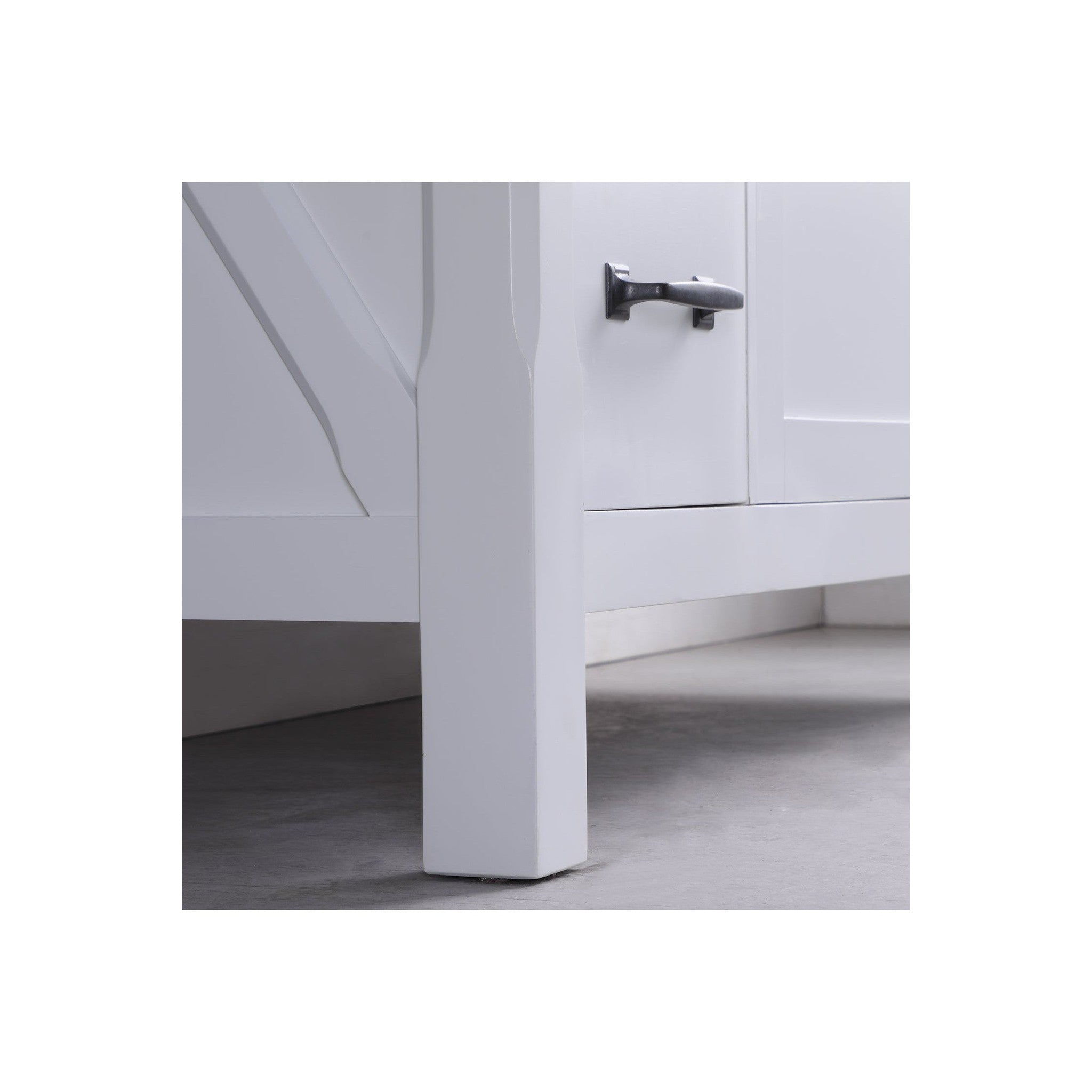 Maribella 48" Single Bathroom Vanity Set in White and Carrara White Marble Countertop with Mirror