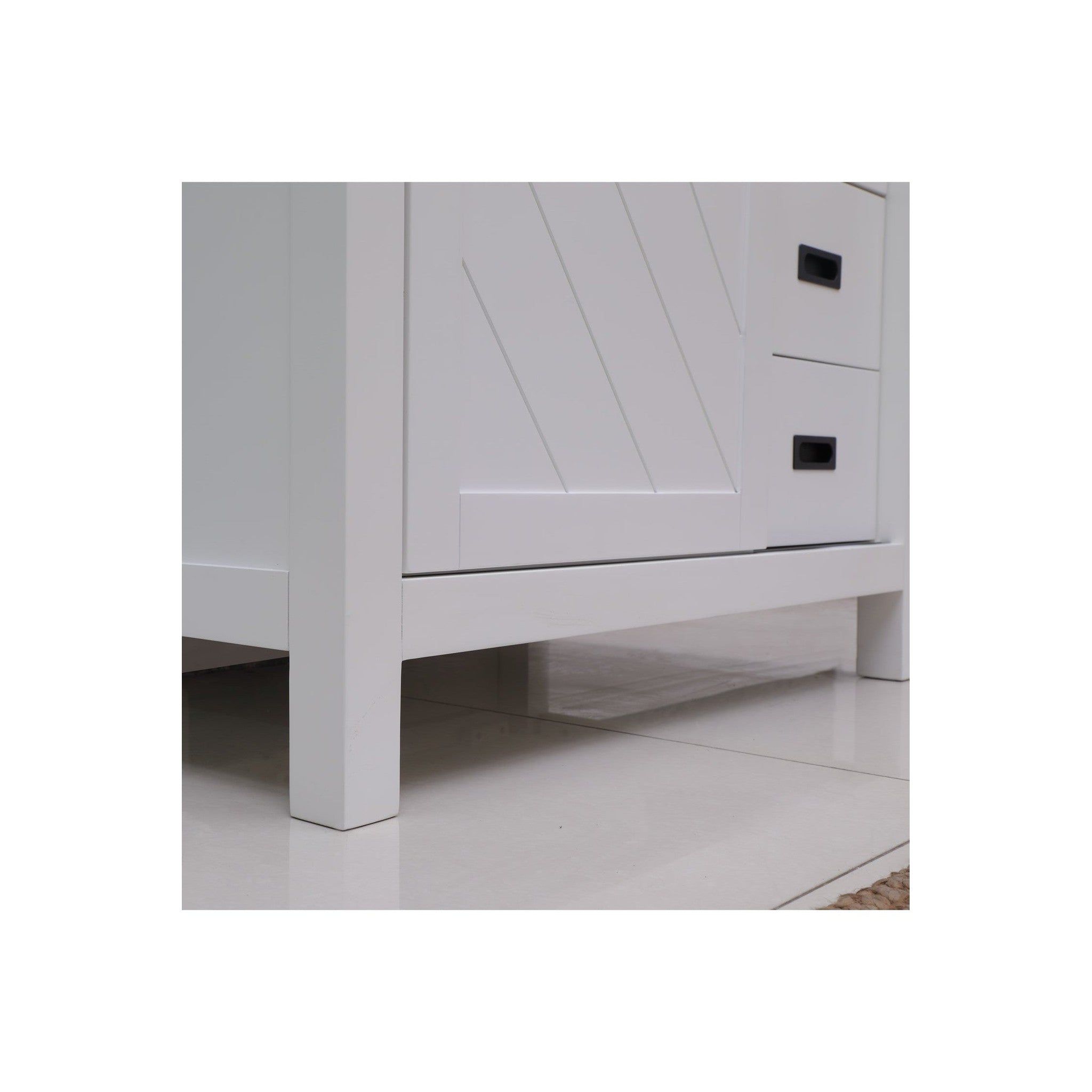 Kinsley 36" Single Bathroom Vanity Set in White and Carrara White Marble Countertop with Mirror