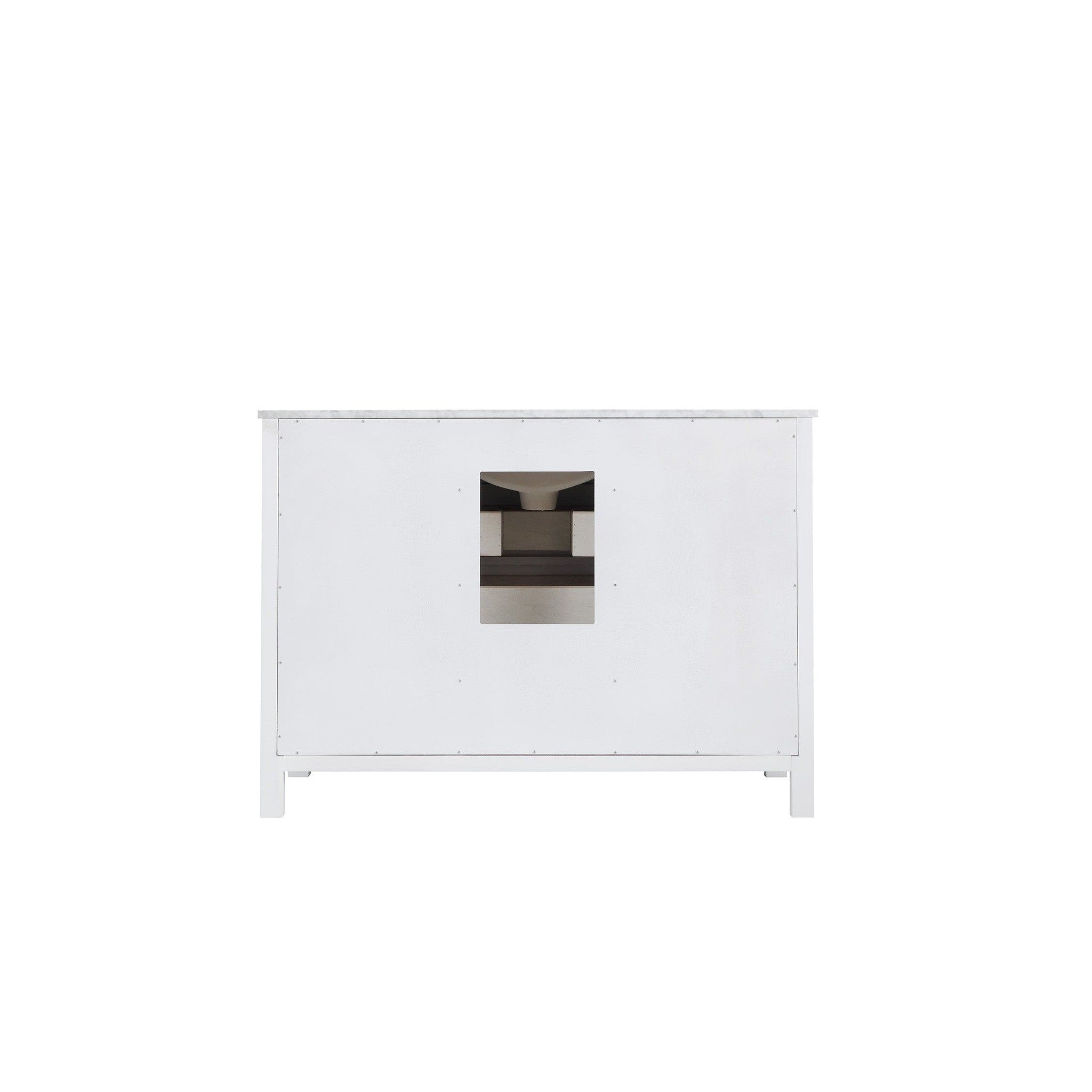 Kinsley 48" Single Bathroom Vanity Set in White and Carrara White Marble Countertop without Mirror