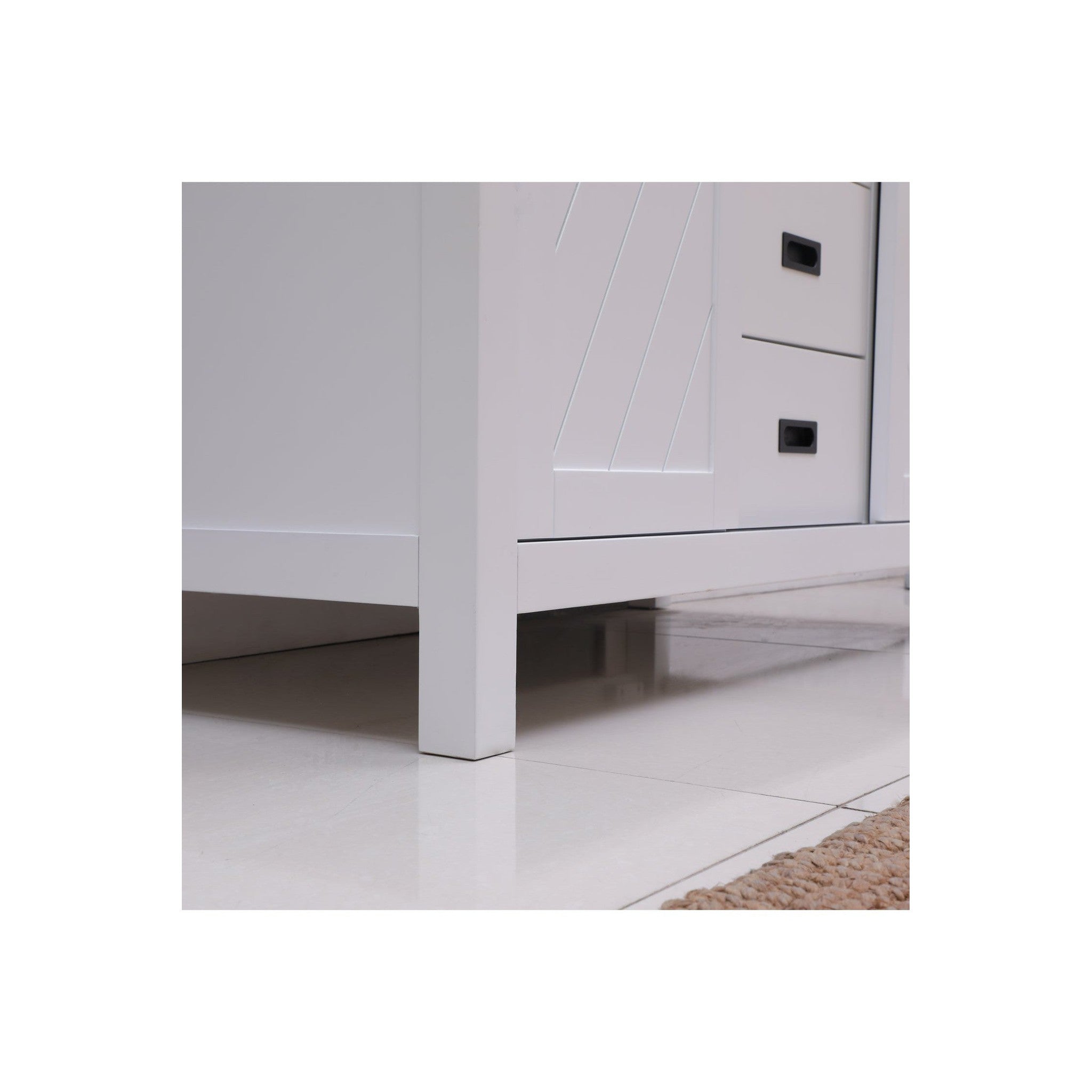 Kinsley 48" Single Bathroom Vanity Set in White and Carrara White Marble Countertop without Mirror