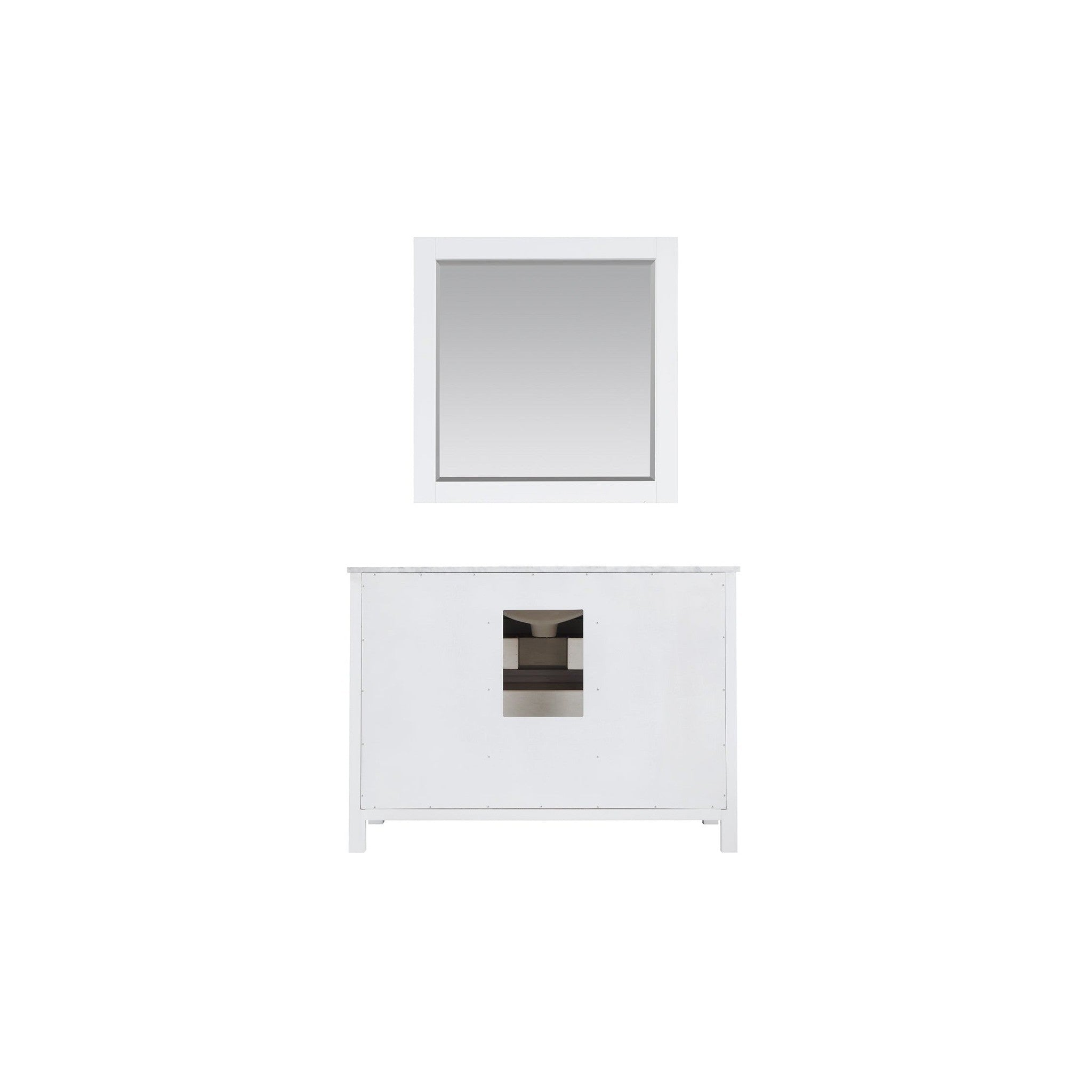 Kinsley 48" Single Bathroom Vanity Set in White and Carrara White Marble Countertop with Mirror