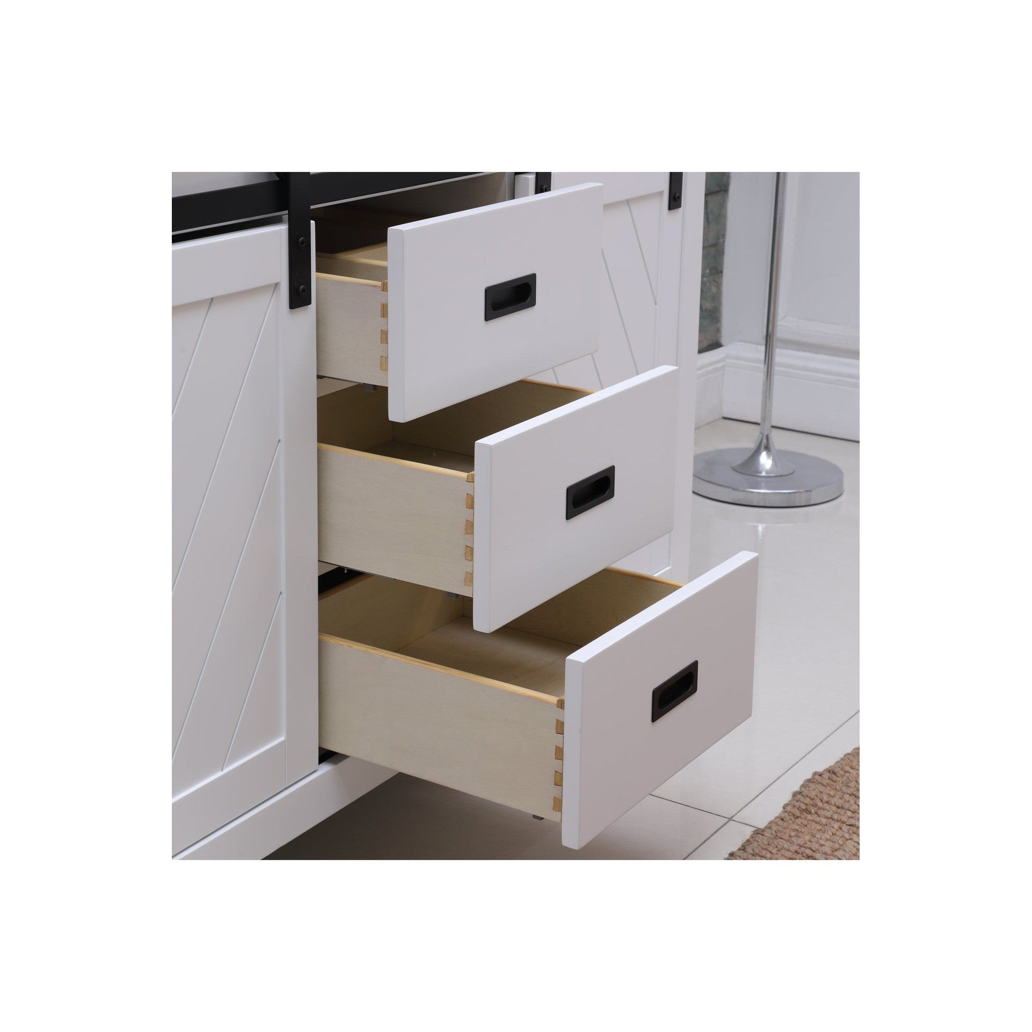 Kinsley 48" Single Bathroom Vanity Set in White and Carrara White Marble Countertop with Mirror