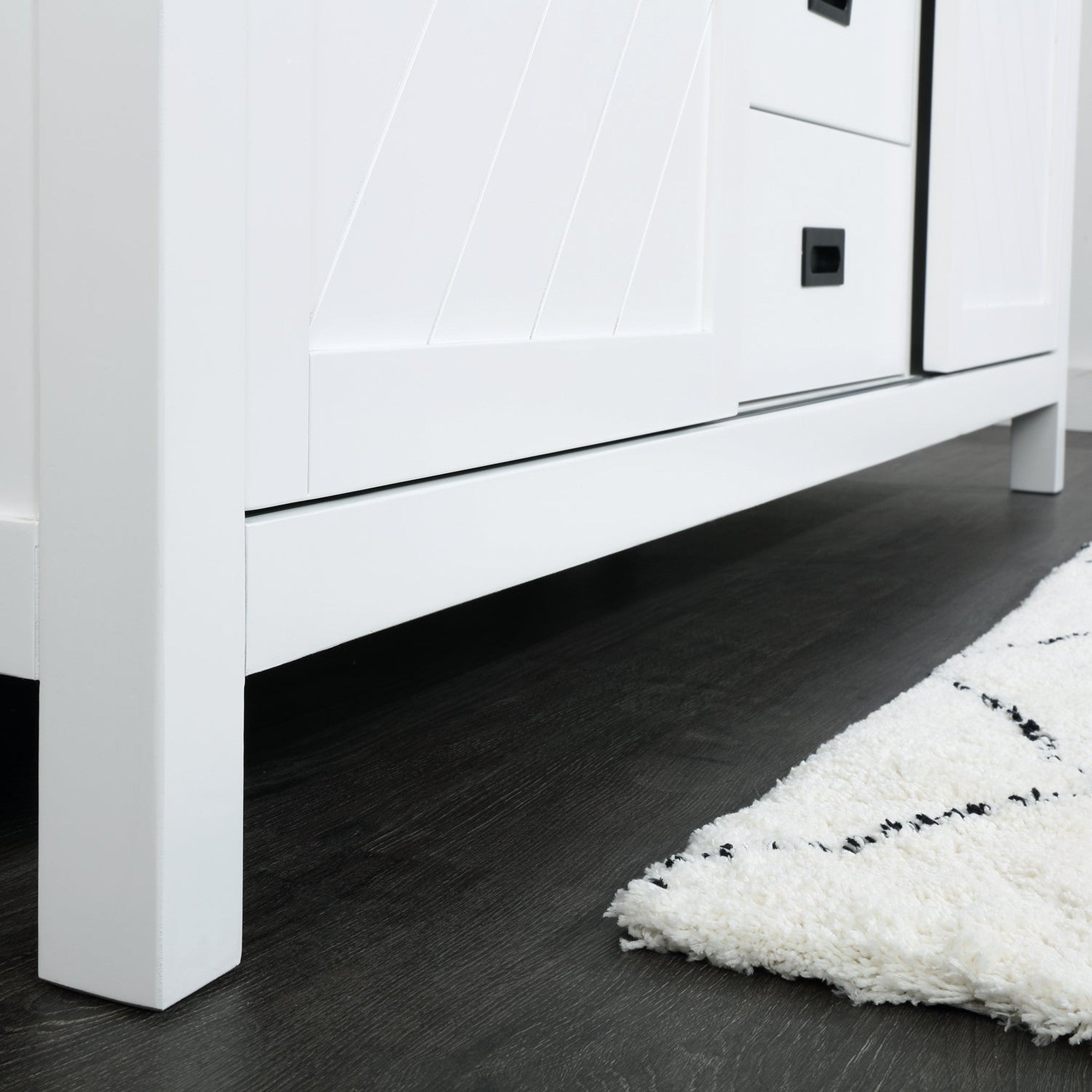 Kinsley 72" Double Bathroom Vanity Set in White and Carrara White Marble Countertop without Mirror